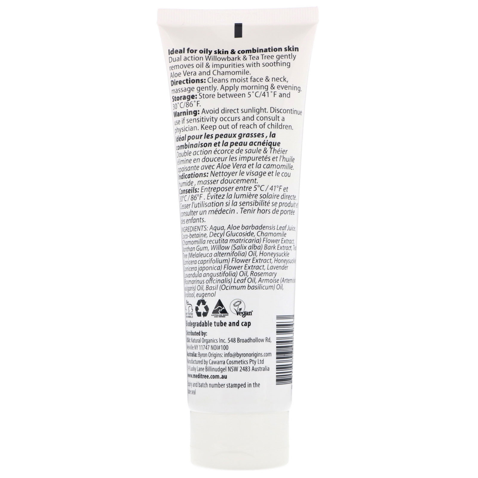 Meditree, Produtos Botânicos Puros da Austrália, Limpador Facial de Melaleuca, Para Pele Oleosa e Mista, 100 g (3,5 oz) - Imagem 2