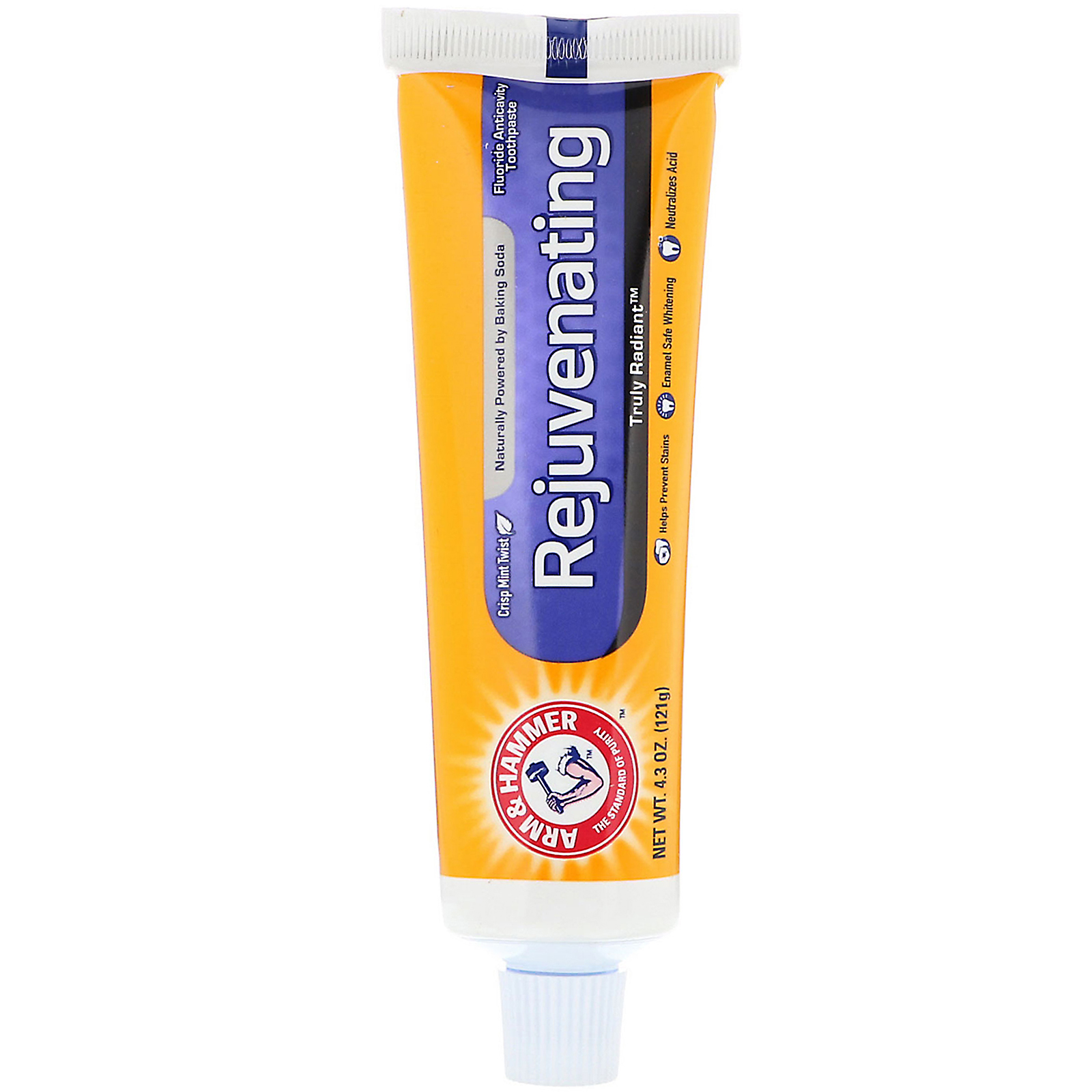 Arm & Hammer, Creme dental realmente radiante e rejuvenescedor, Espiral de hortelã fresca, 4,3 onças (121 g)
