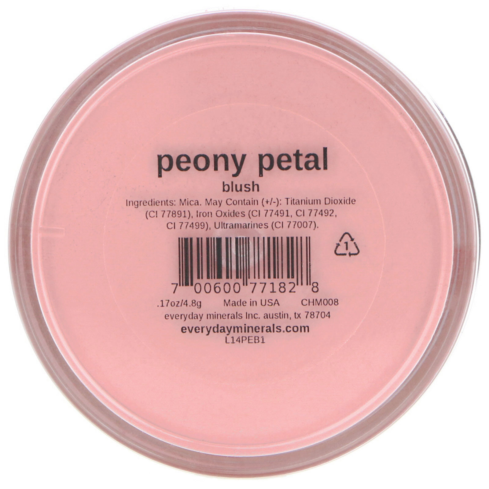 Everyday Minerals, Blush para Bochechas, Pétala de Peônia, 0,17 oz (4,8 g) - Imagem 3
