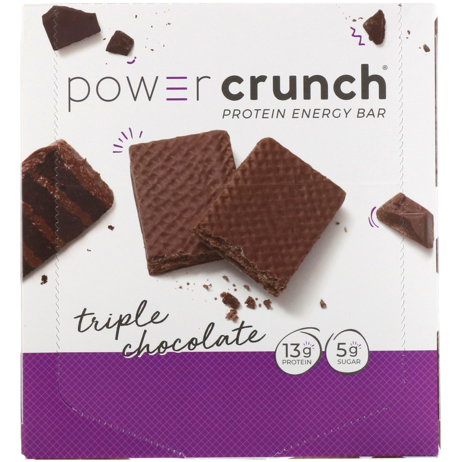 BNRG, Barra Energética Proteica Power Crunch, Original, Triple Chocolate, 12 Barras, 40 g (1,4 oz) Cada - Imagem 2
