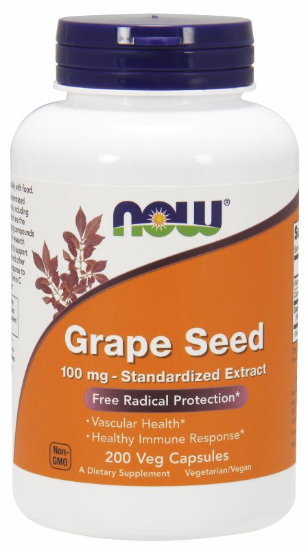 NOW Foods Grape Seed 100 mg - 200 Veg Capsules - Imagem 2
