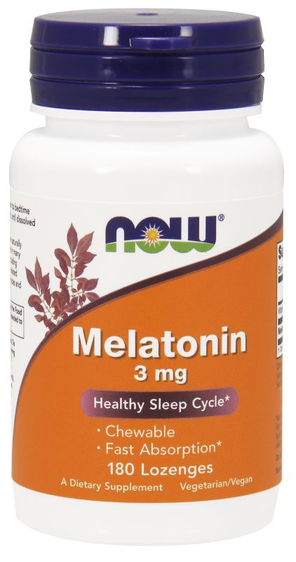 NOW Foods Melatonin 3 mg Chewable - 180 Lozenges - Imagem 2