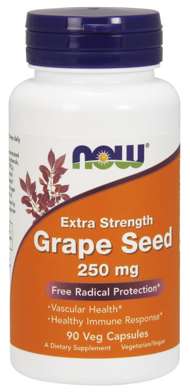 NOW Foods Grape Seed 250 Mg - 90 Veg Capsules - Imagem 2