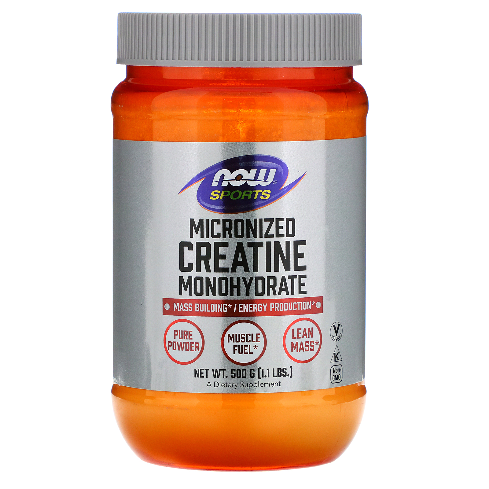 Now Foods, Sports, Creatina Monohidratado, Micronizado, 1,1 lbs (500 g)