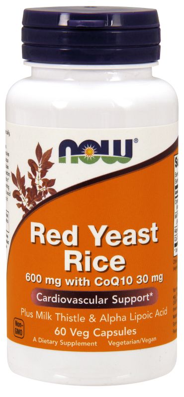 NOW Foods Red Yeast Rice 600 mg with CoQ10 30 mg - 60 Veg Capsules - Imagem 2