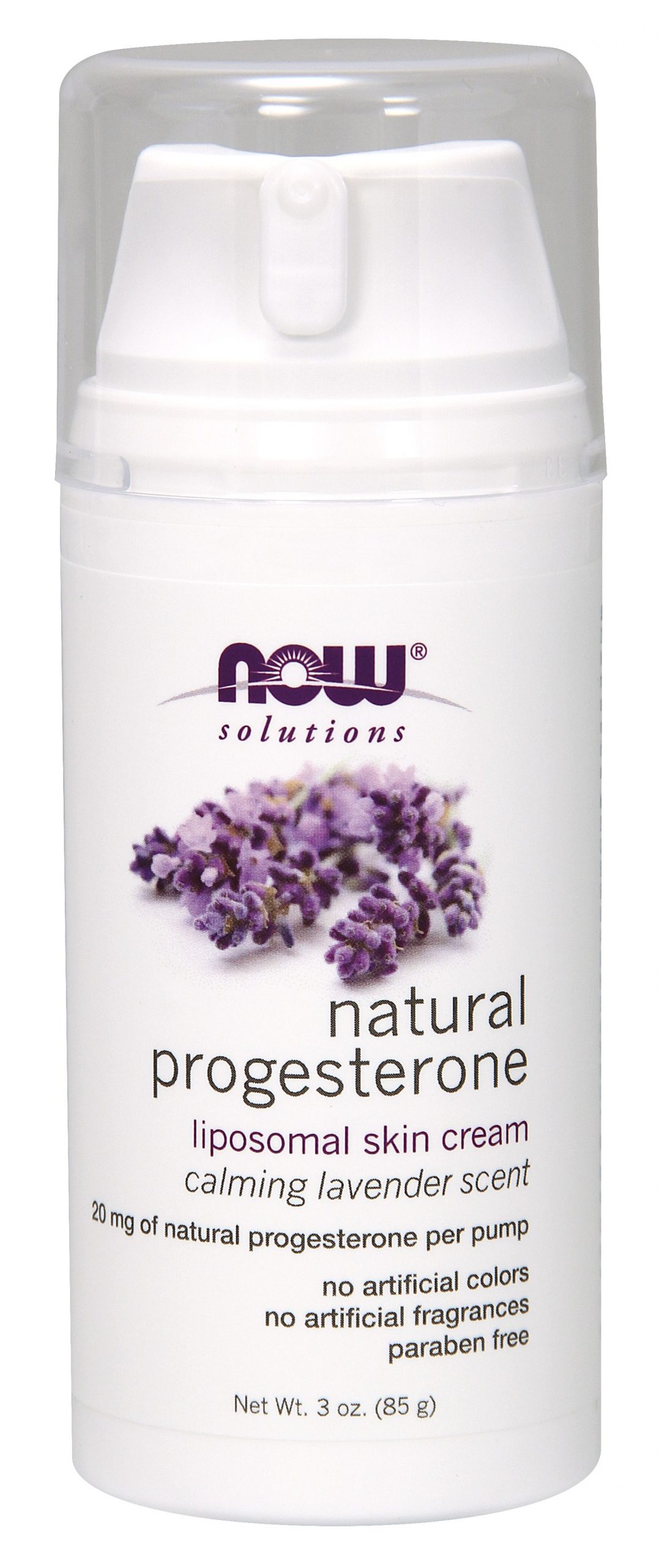 NOW Foods Natural Progesterone Liposomal Skin Cream with Lavender - 3 oz.