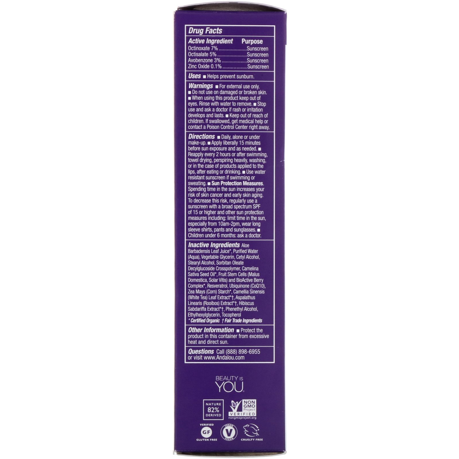 Andalou Naturals, Serum Facial, FPS 30, Desafiador da Idade, Sem Aroma, 58 ml (2 fl oz) - Imagem 2