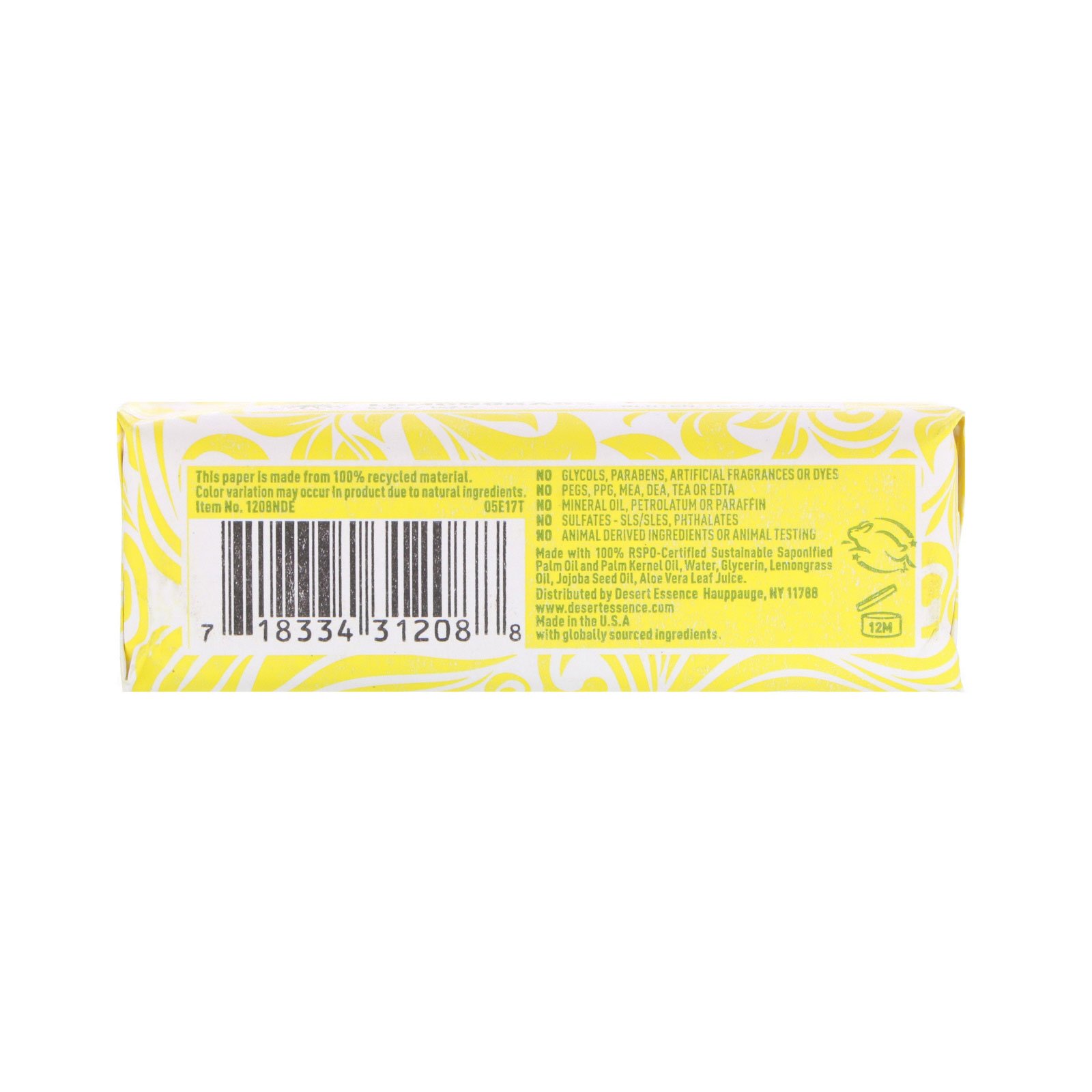 Desert Essence, Sabão em Barra, Erva-limão, 5 oz (142 g) - Imagem 2