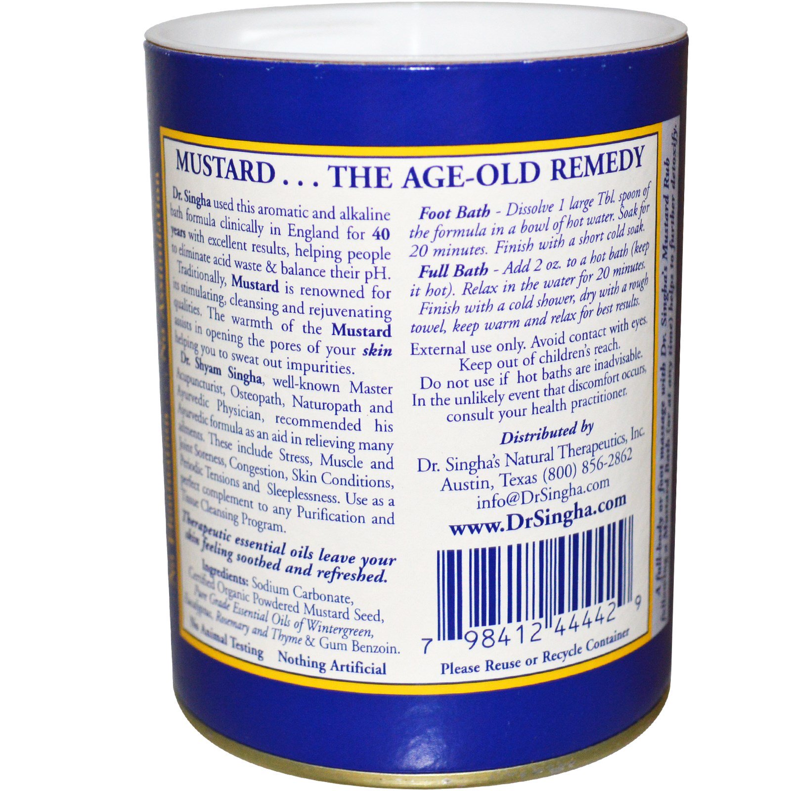 Dr. Singha's, Banho de Mostarda, 8 oz (227 g) - Imagem 2