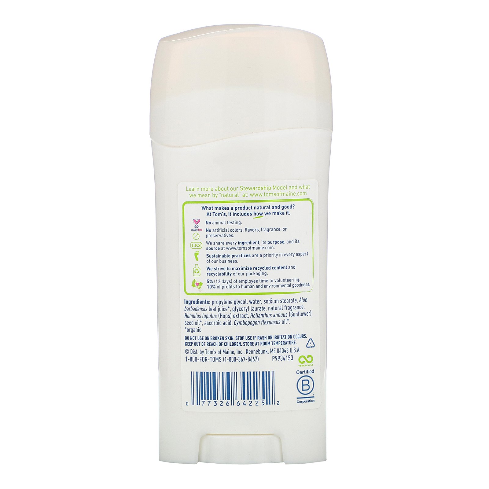 Tom's of Maine, Natural Deodorant, Long Lasting, Maine Woodspice, 2.25 oz (64 g) - Imagem 2