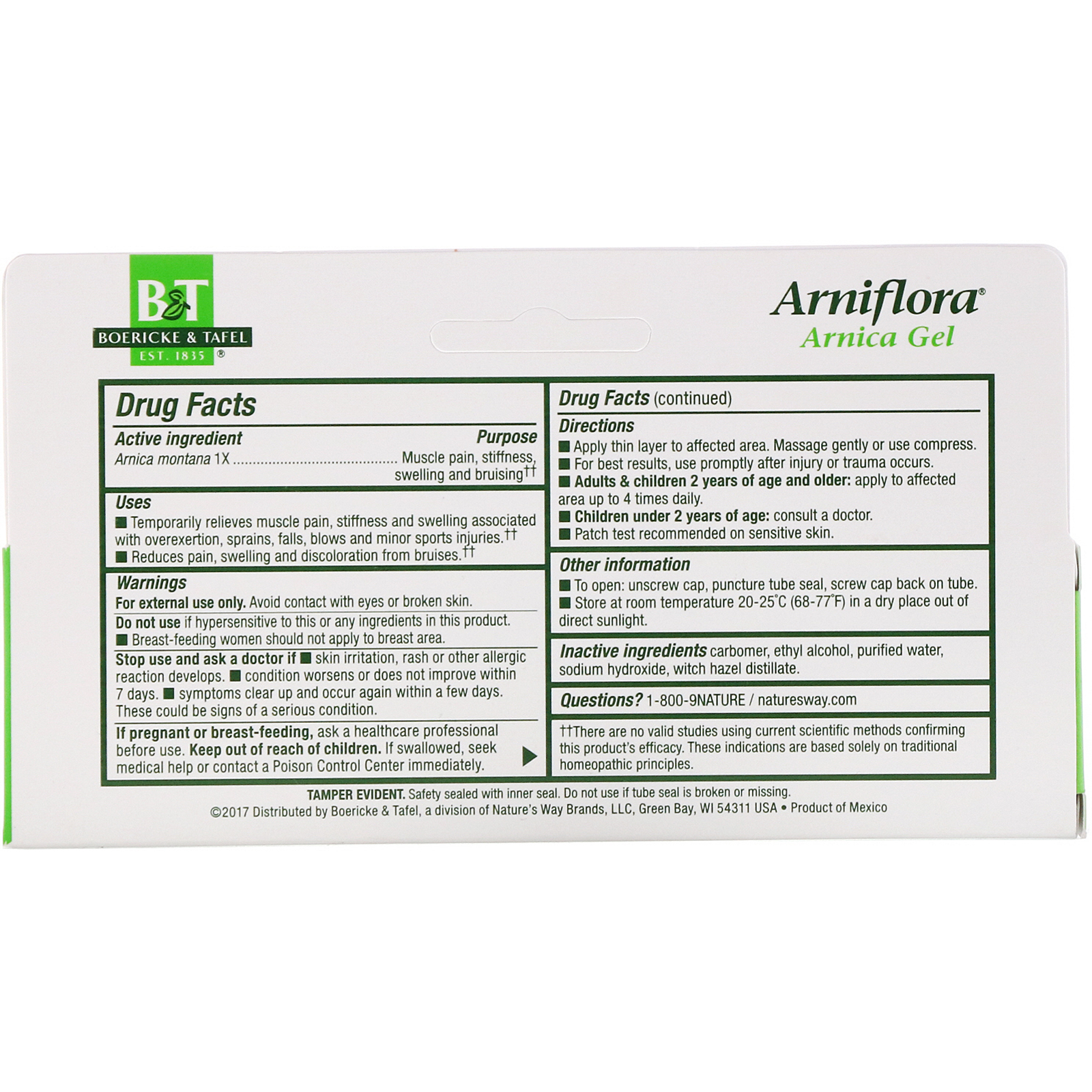 Boericke & Tafel, Arniflora, Arnica Topical Gel, 2.75 oz (78 g) - Imagem 2