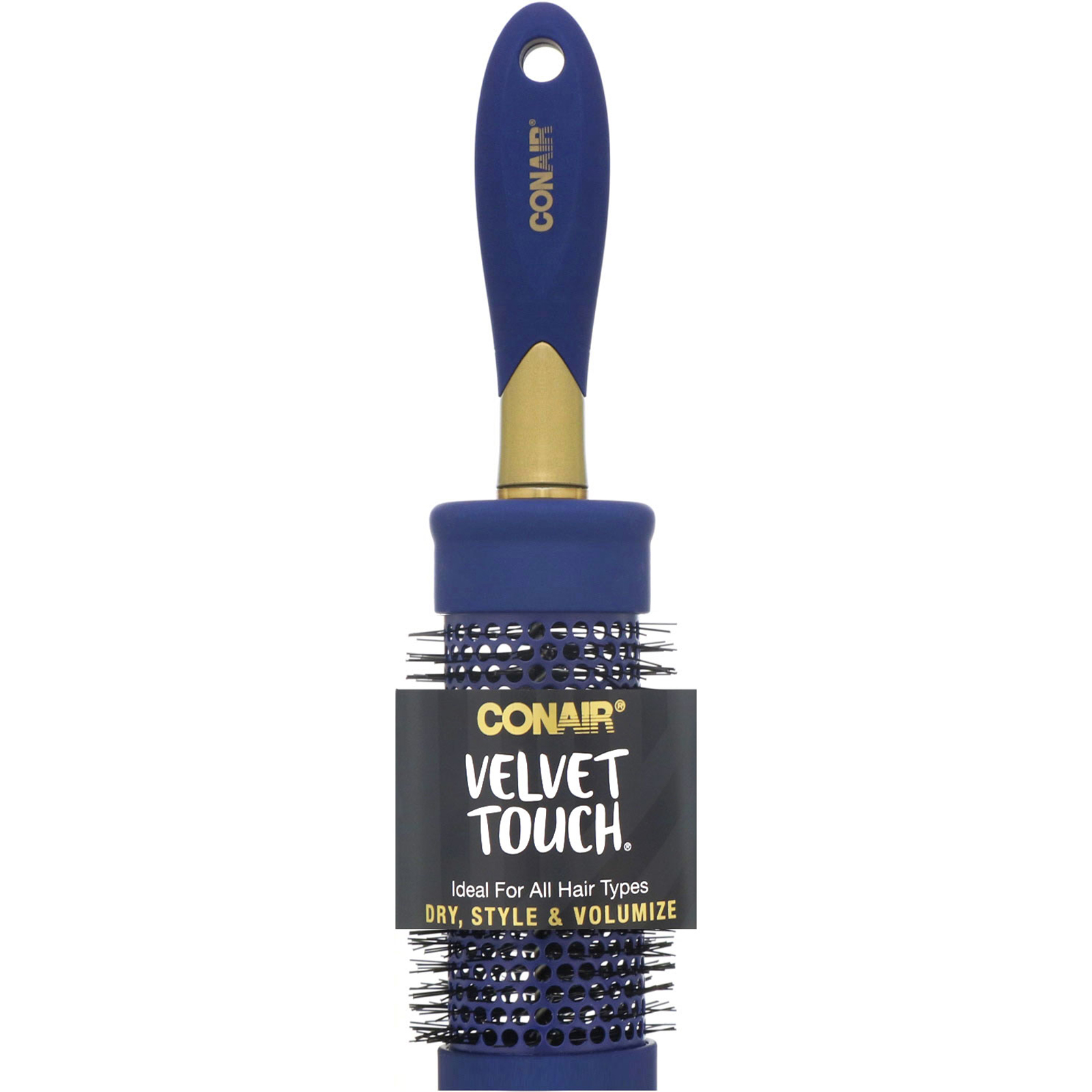 Conair, Velvet Touch, seca, penteia e dá volume, escova de cabelo redonda, 1 escova - Imagem 2