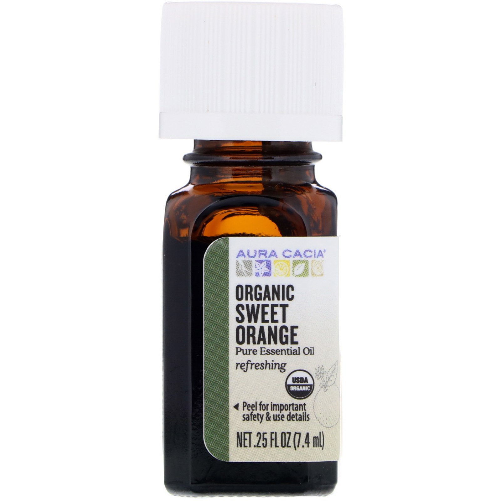 Aura Cacia, Organic, Sweet Orange, .25 fl oz (7.4 ml)