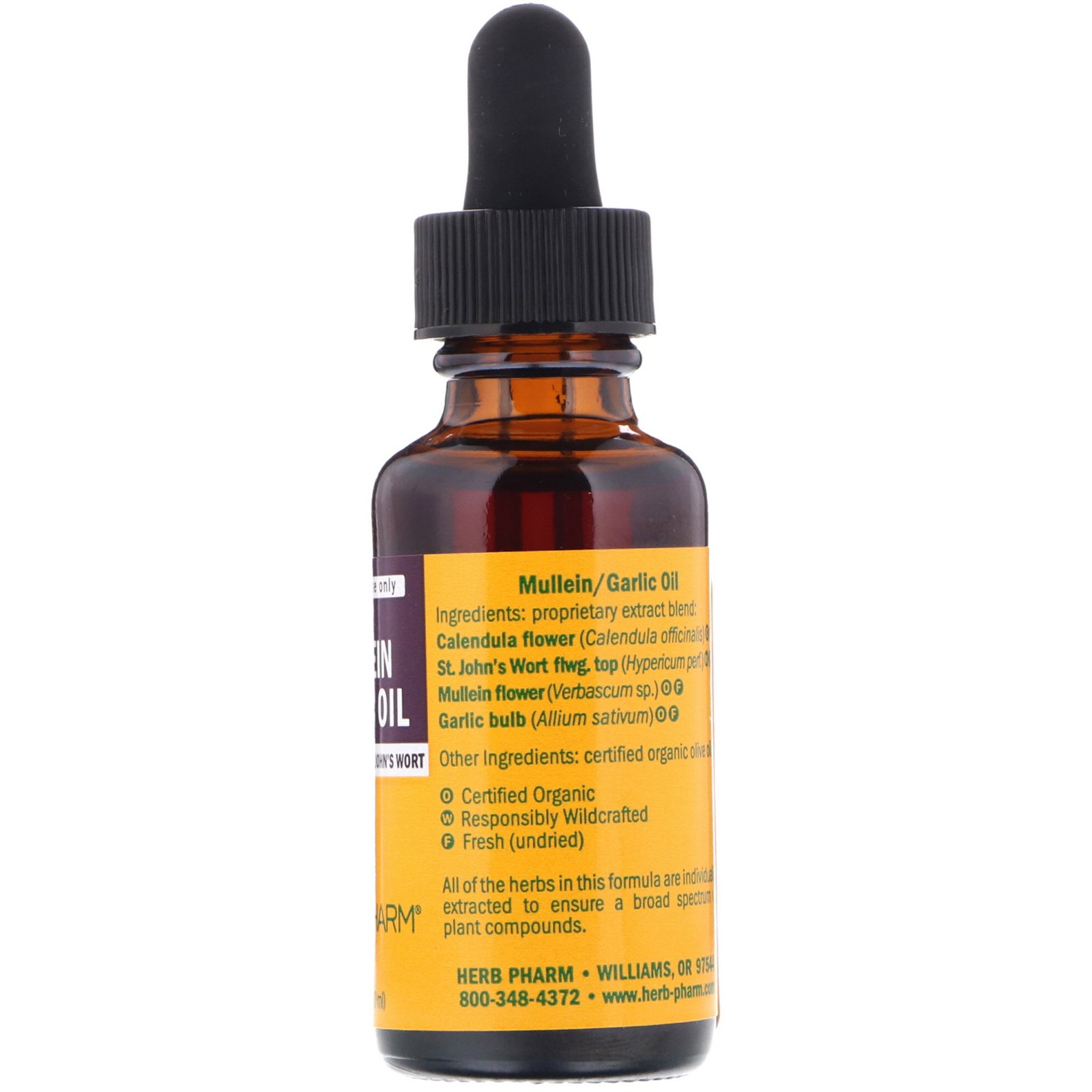 Herb Pharm, Alho Mullein, óleo puro para ouvidos, 1 fl oz (30 ml) - Imagem 2