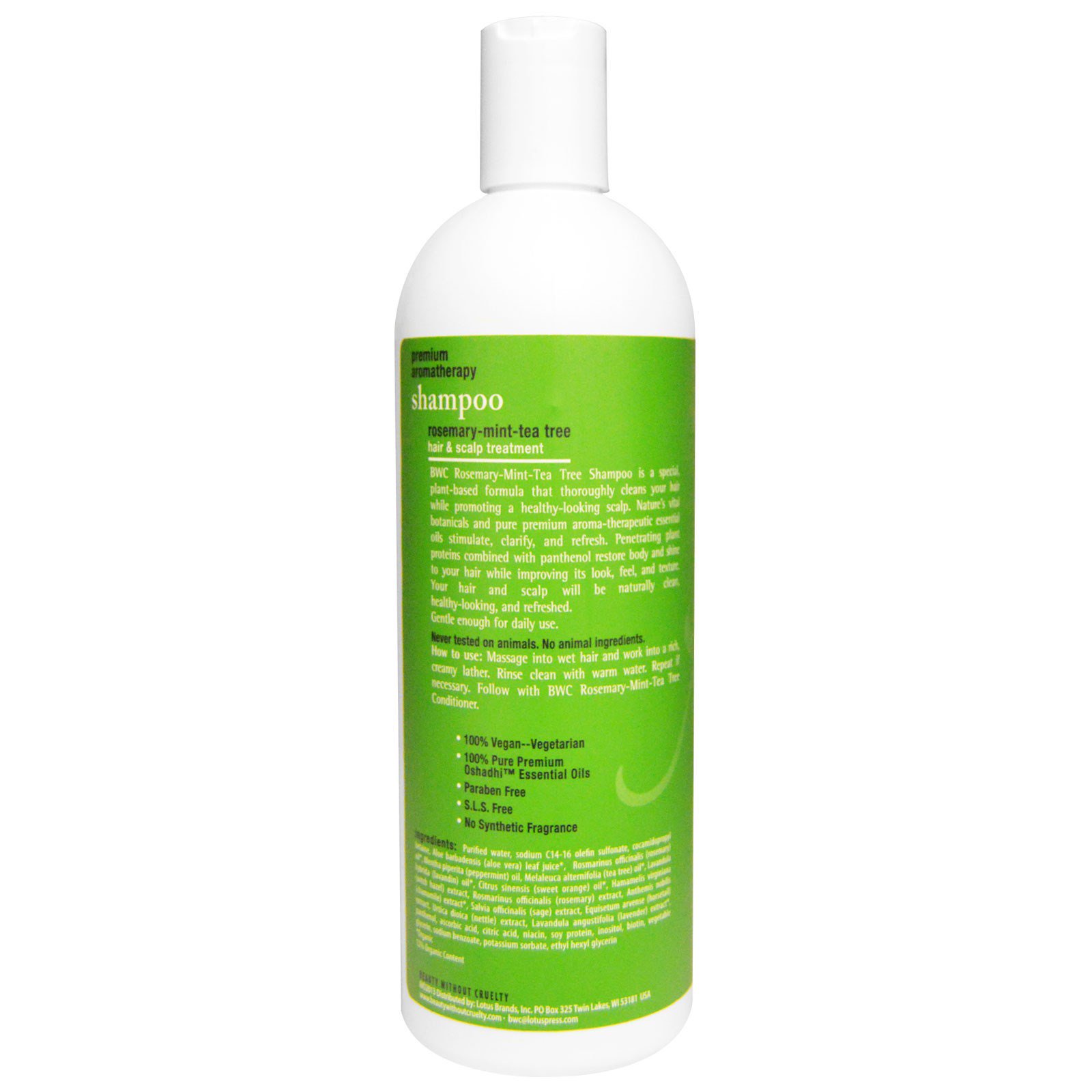 Beauty Without Cruelty, Shampoo, Alecrim, Hortelã, Árvore do Chá, 473 ml - Imagem 2