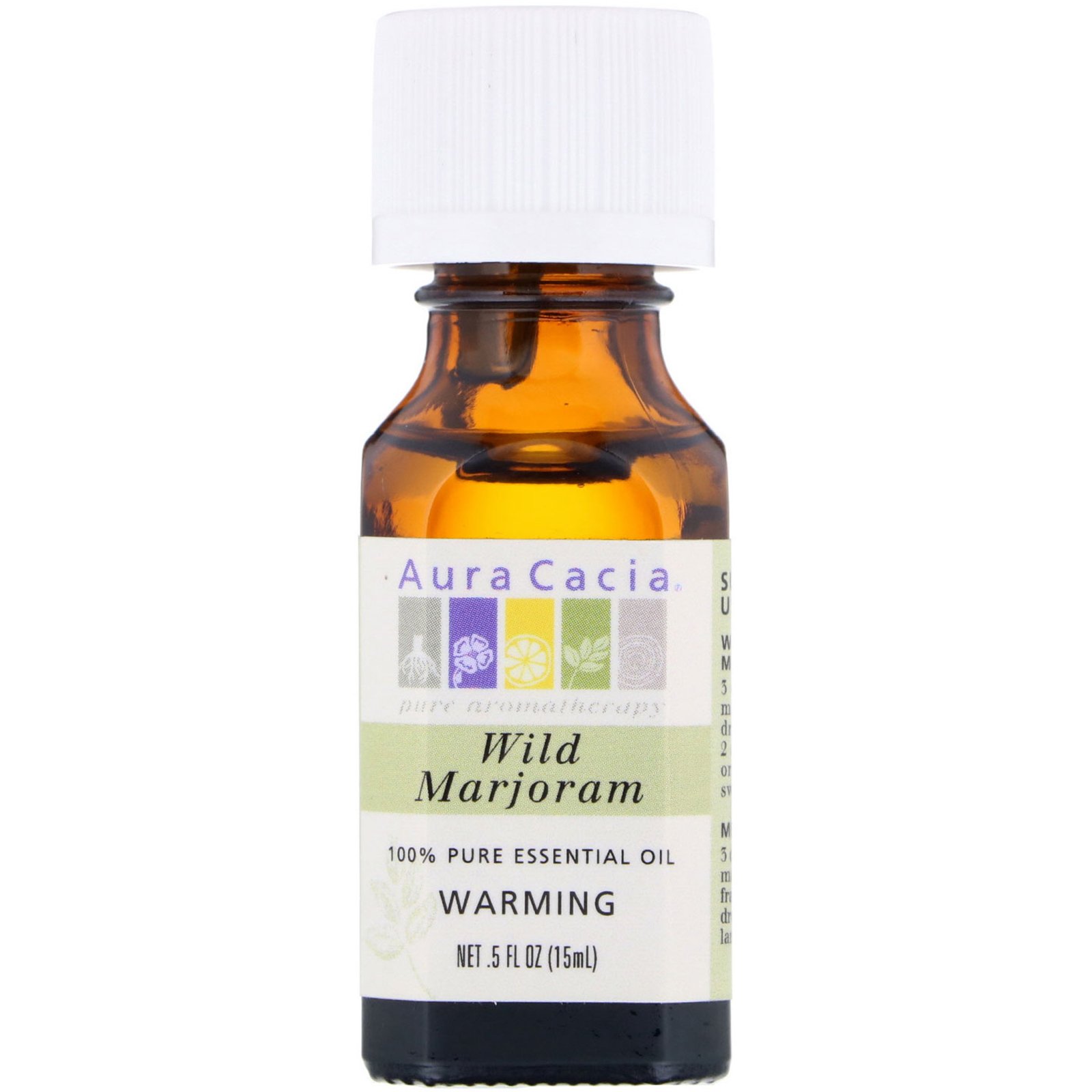 Aura Cacia, Óleo Essencial 100% Puro, Manjerona Silvestre, .5 fl oz (15 ml)