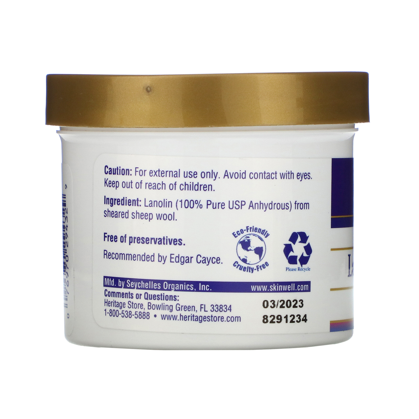 Heritage Store, Lanolin, Anhydrous, 4 oz (114 g) - Imagem 2