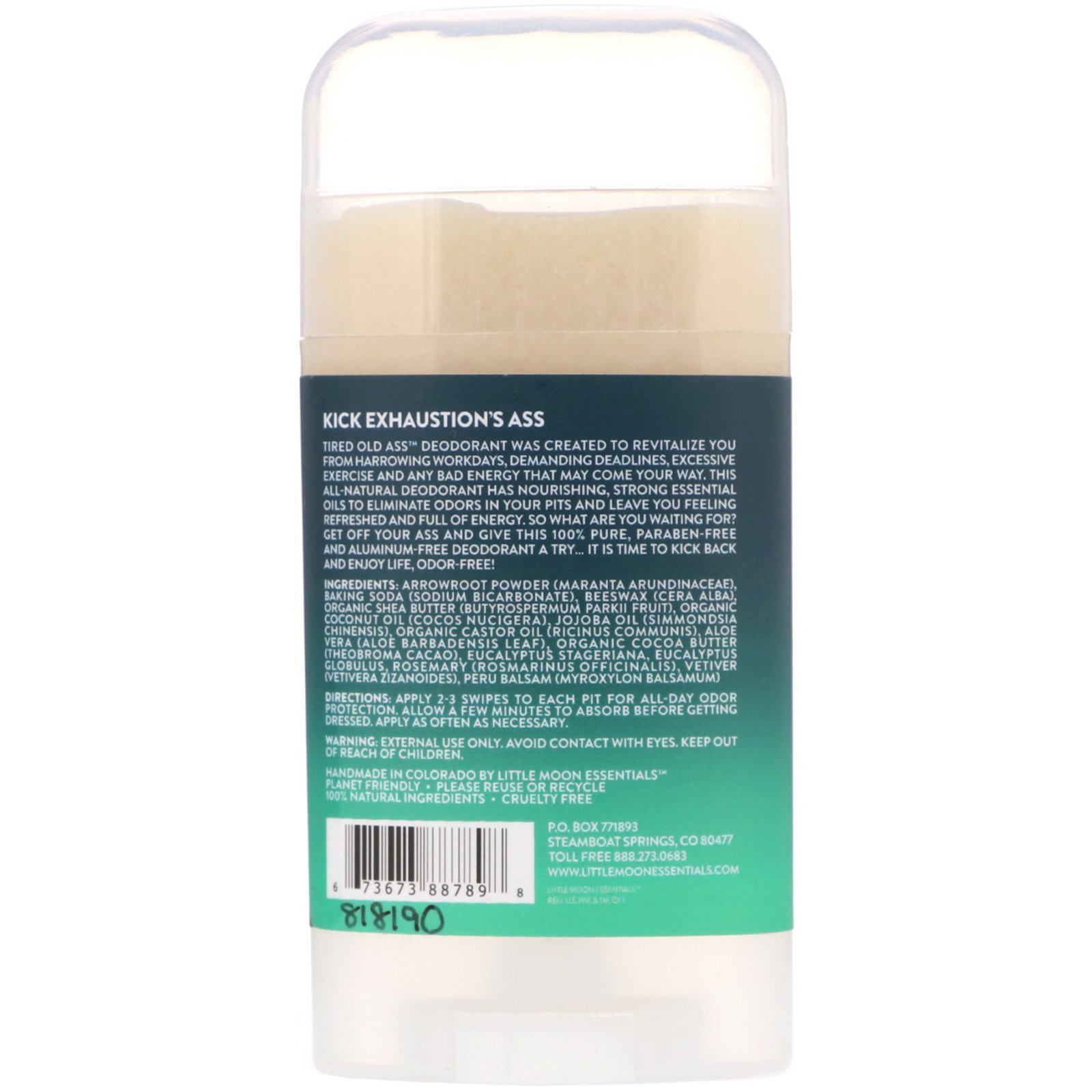 Little Moon Essentials, Tired Old Ass, Deodorant, 2.5 oz (72 g) - Imagem 2