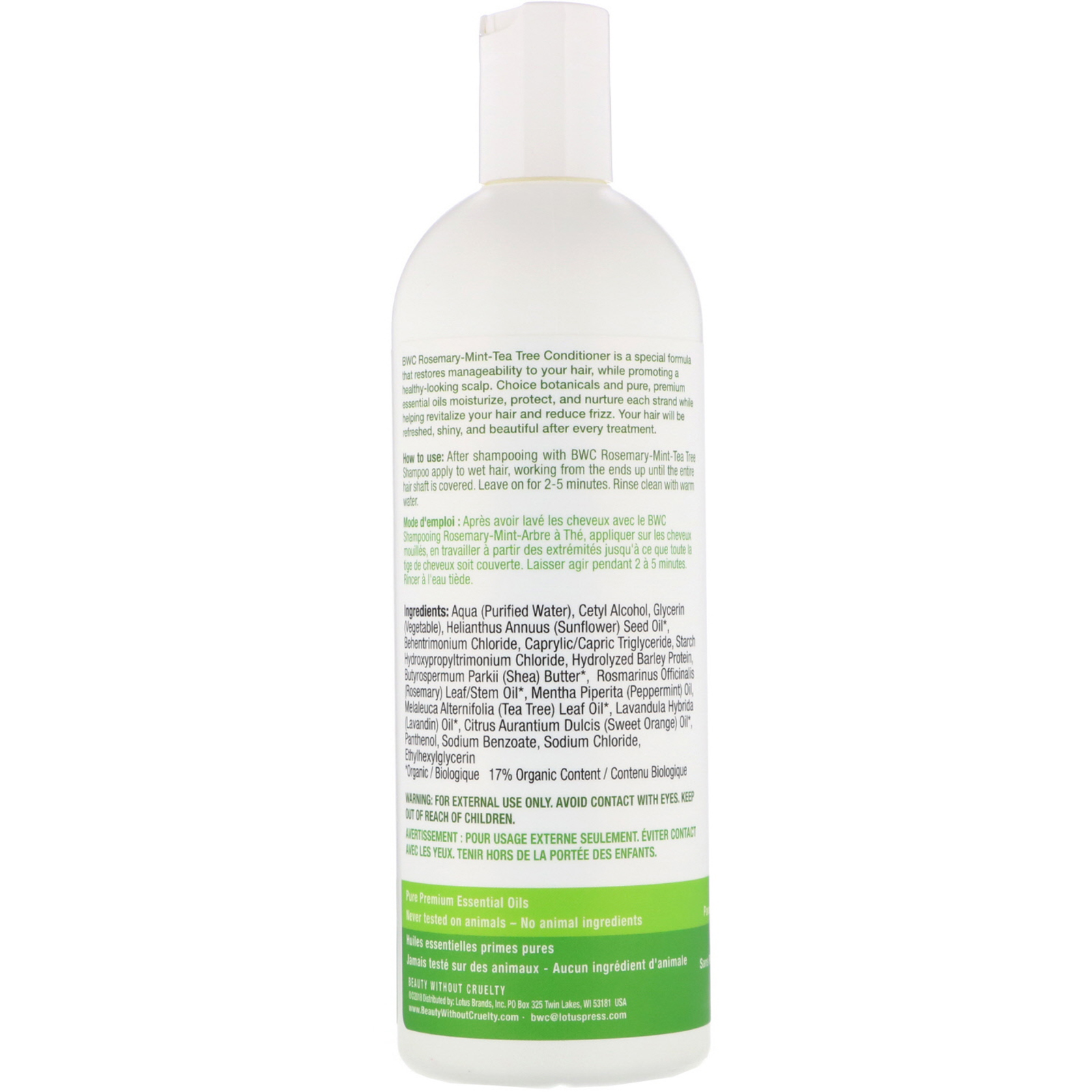 Beauty Without Cruelty, Condicionador de Alecrim, Menta e Melaleuca, 473 ml (16 fl oz) - Imagem 2
