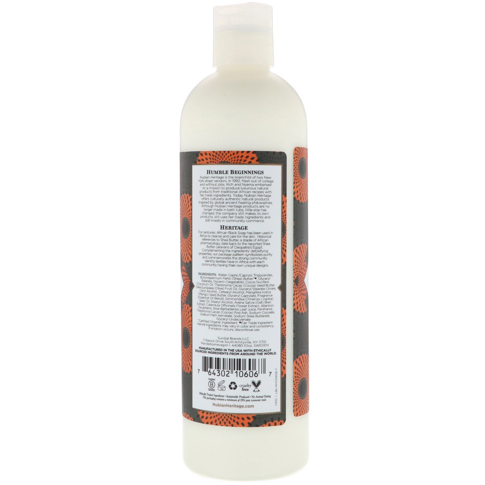Nubian Heritage, Loção Corporal, Sabonete Negro Africano, frasco de 13 onças (384 ml) - Imagem 2