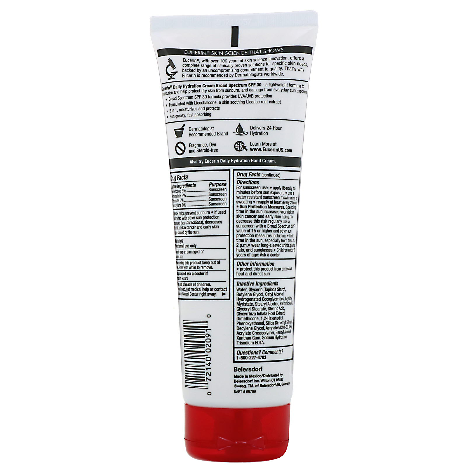Eucerin, Daily Hydration Cream, SPF 30, Fragrance Free , 8 oz (226 g) - Imagem 2