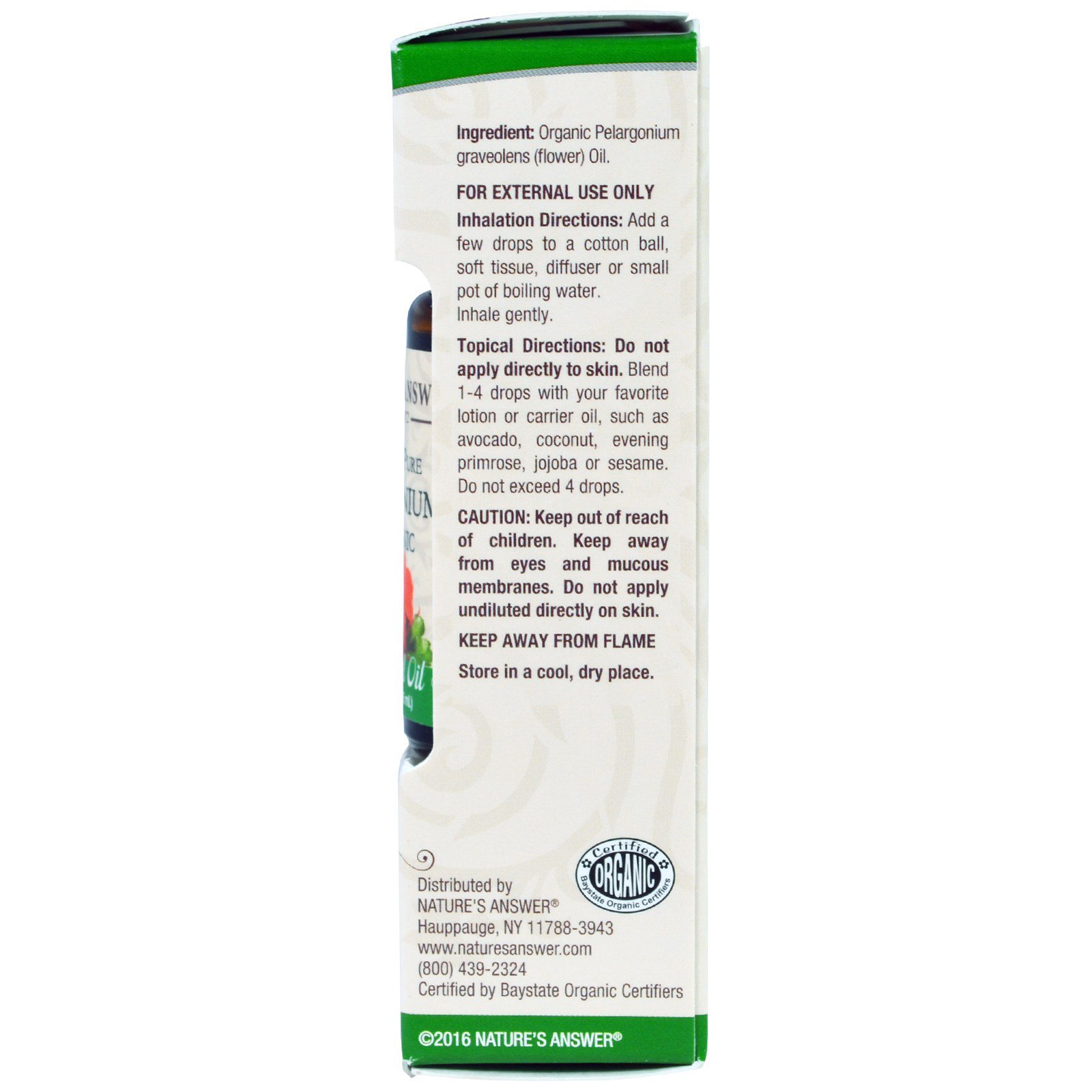 Nature's Answer, Óleo Essencial de Gerânio Orgânico, 15 ml - Imagem 2