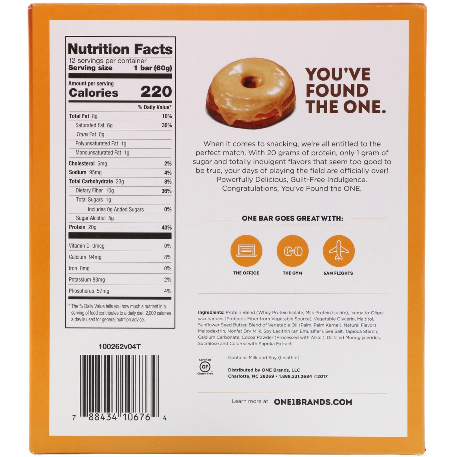 One Brands, ONE Bar, Maple Glazed Doughnut, 12 Bars, 2.12 oz (60 g) Each - Imagem 3