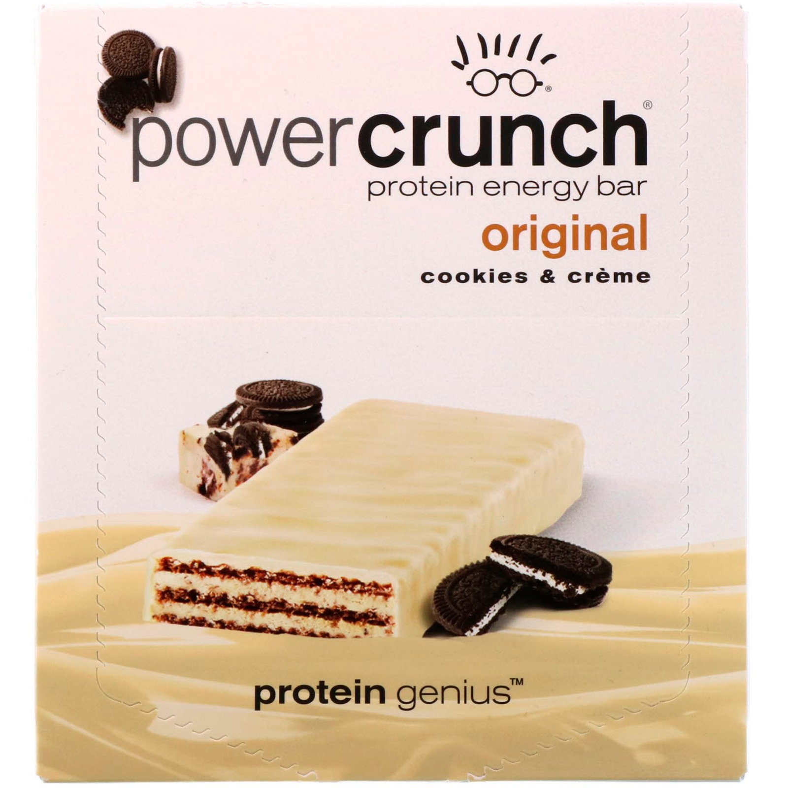 BNRG, Power Crunch Protein Energy Bar, Original, Cookies e Crème, 12 Barrinhas, 40 g (1,4 oz) Cada - Imagem 2