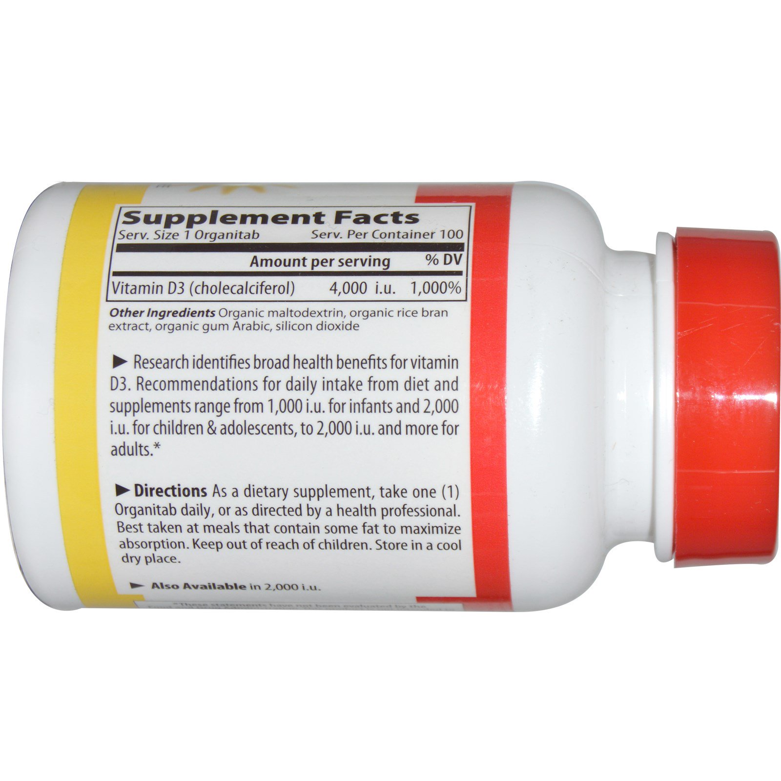Vibrant Health, Vitamina D3, 4.000 I.U., 100 OrganiTabs - Imagem 2