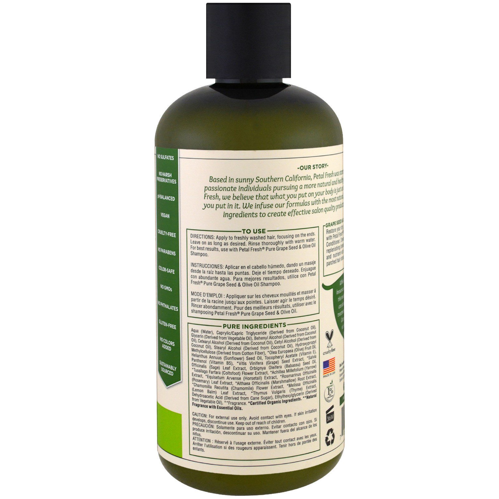 Petal Fresh, Condicionador puro e hidratante, Óleos de Oliva e Semente de Uva, 16 fl oz (475 ml) - Imagem 2