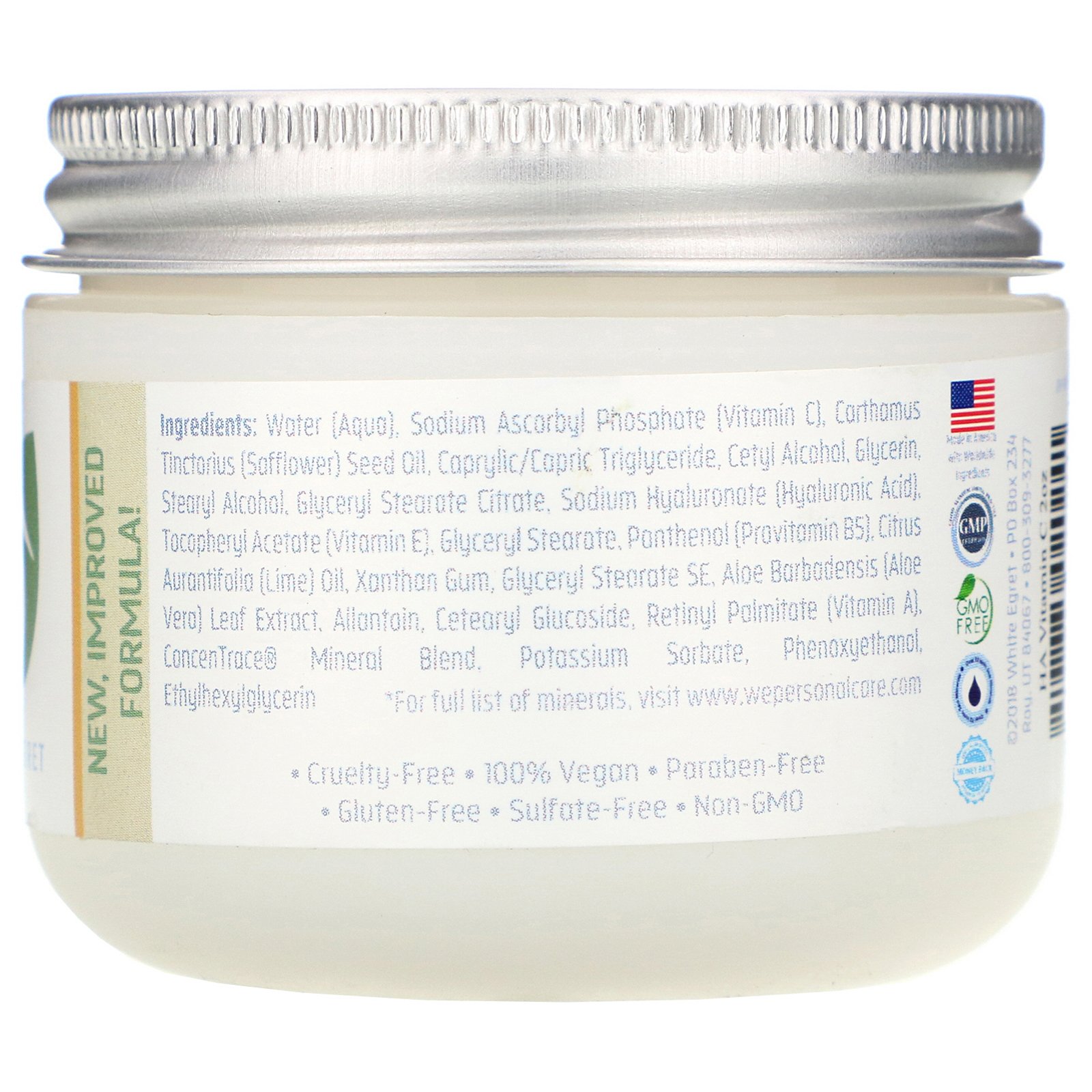 White Egret Personal Care, Sérum de Ácido Hialurônico e Vitamina C, 2 fl oz (59 ml) - Imagem 2