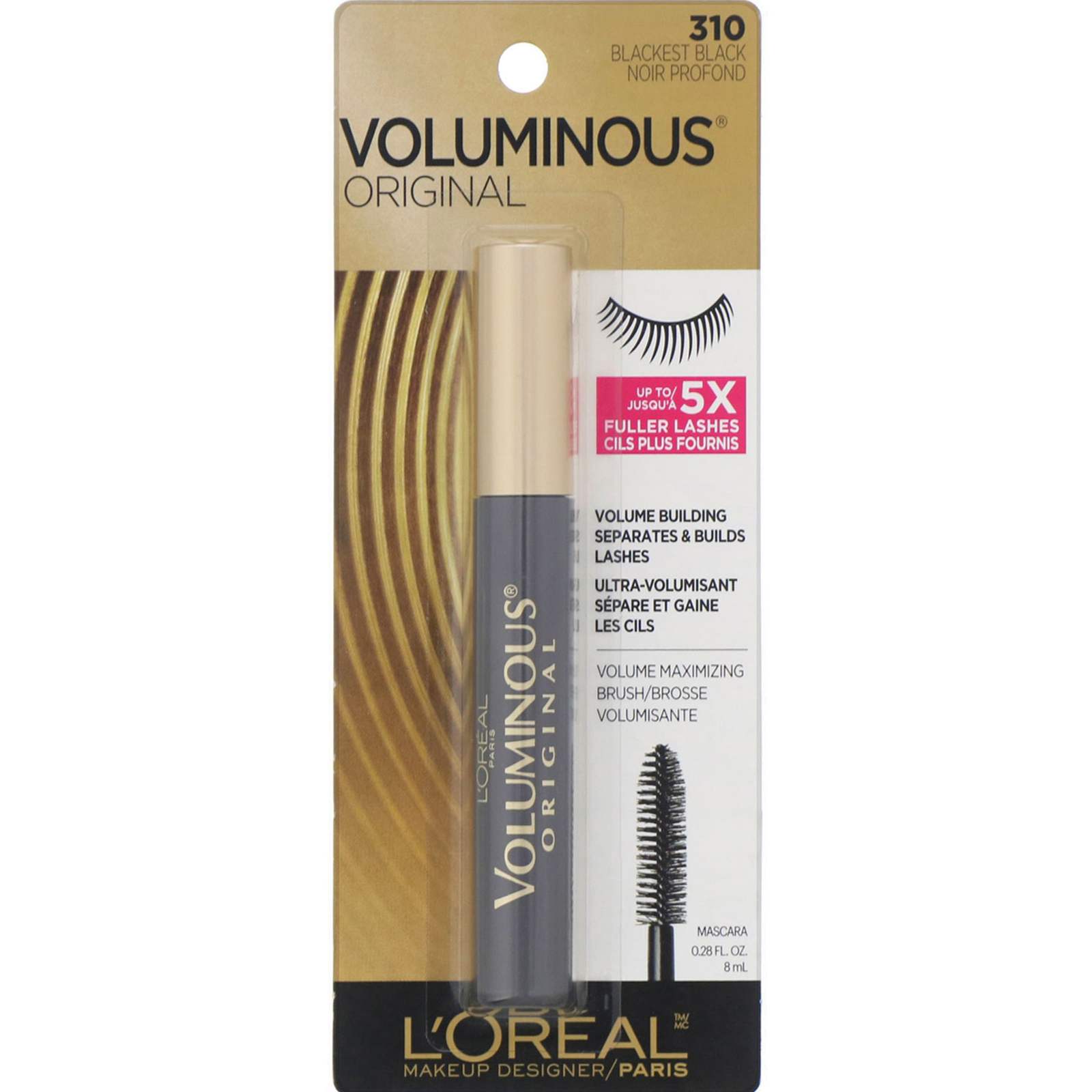 L'Oreal, Rímel Voluminous Original, Blackest Black 310, 8 ml - Imagem 2