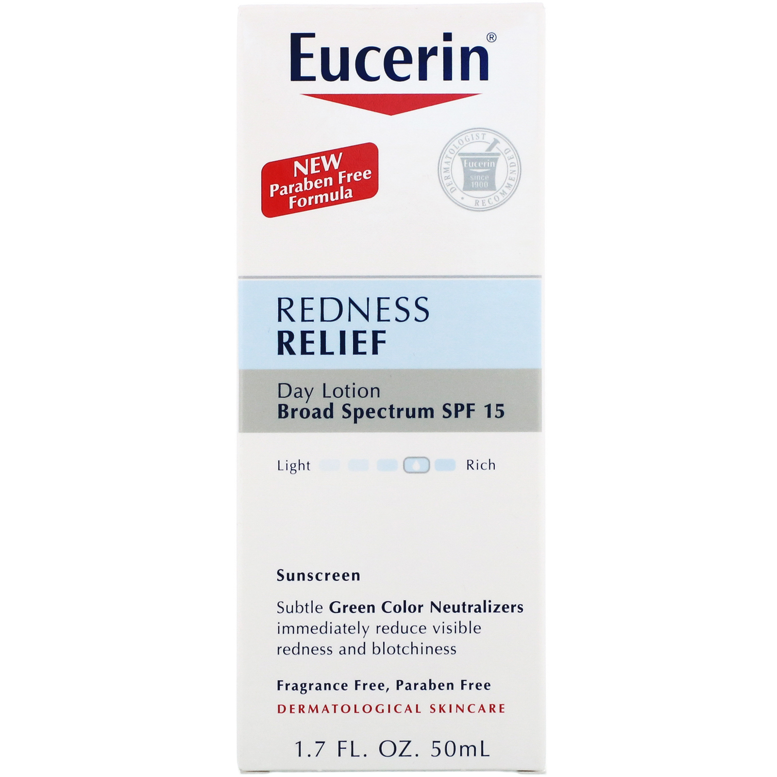 Eucerin, Alívio da vermelhidão, loção de aperfeiçoamento diário, FPS 15, sem perfume, 1,7 fl. oz. (50 mL) - Imagem 2