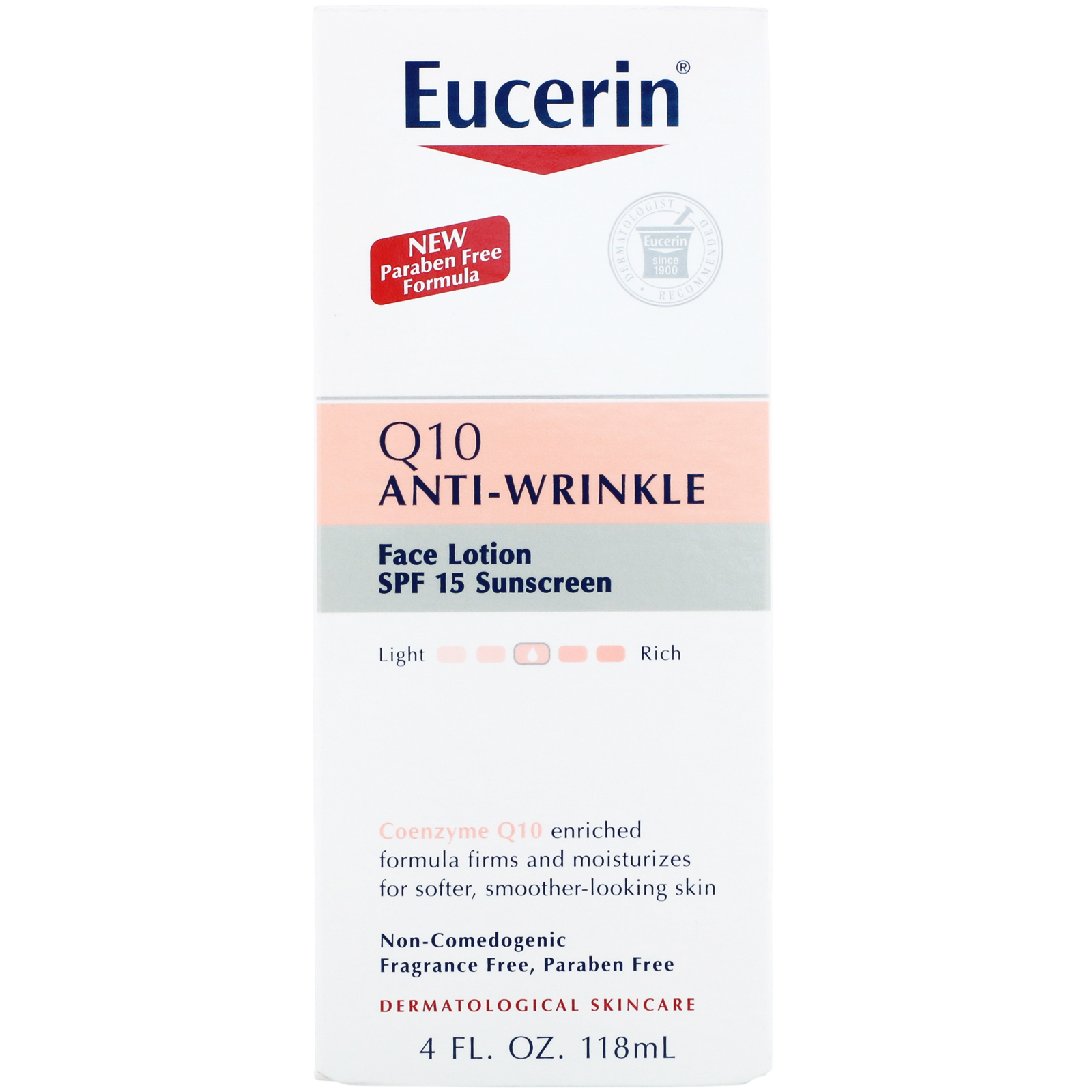 Eucerin, Q10 Loção Anti-Idade Pele Sensível, Protetor Solar SPF 15 , 4 fl oz (118 ml) - Imagem 2