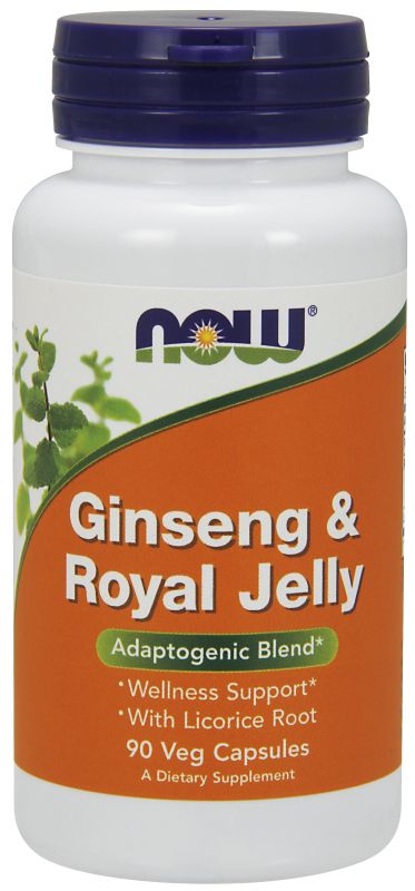 NOW Foods Ginseng & Royal Jelly - 90 Capsules - Imagem 2