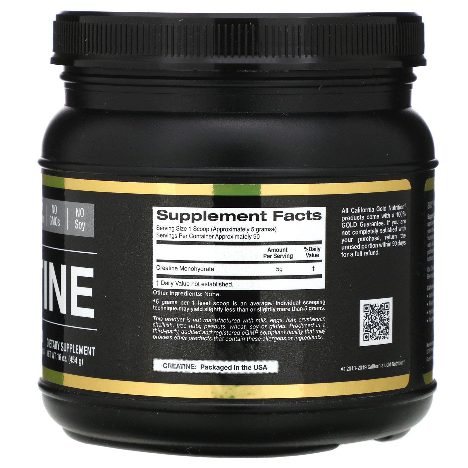 California Gold Nutrition, Mono-hidrato de Creatina, Sem Sabor, 454 g (16 oz) - Imagem 2