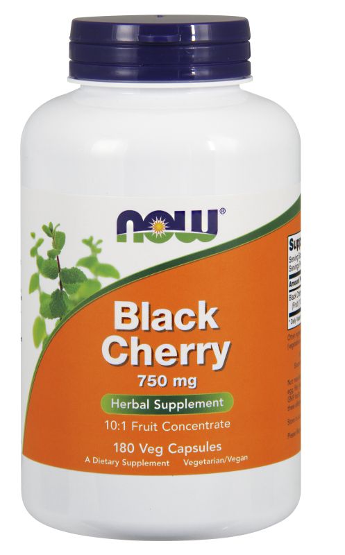 NOW Foods Black Cherry 750 mg - 180 Veg Capsules - Imagem 2