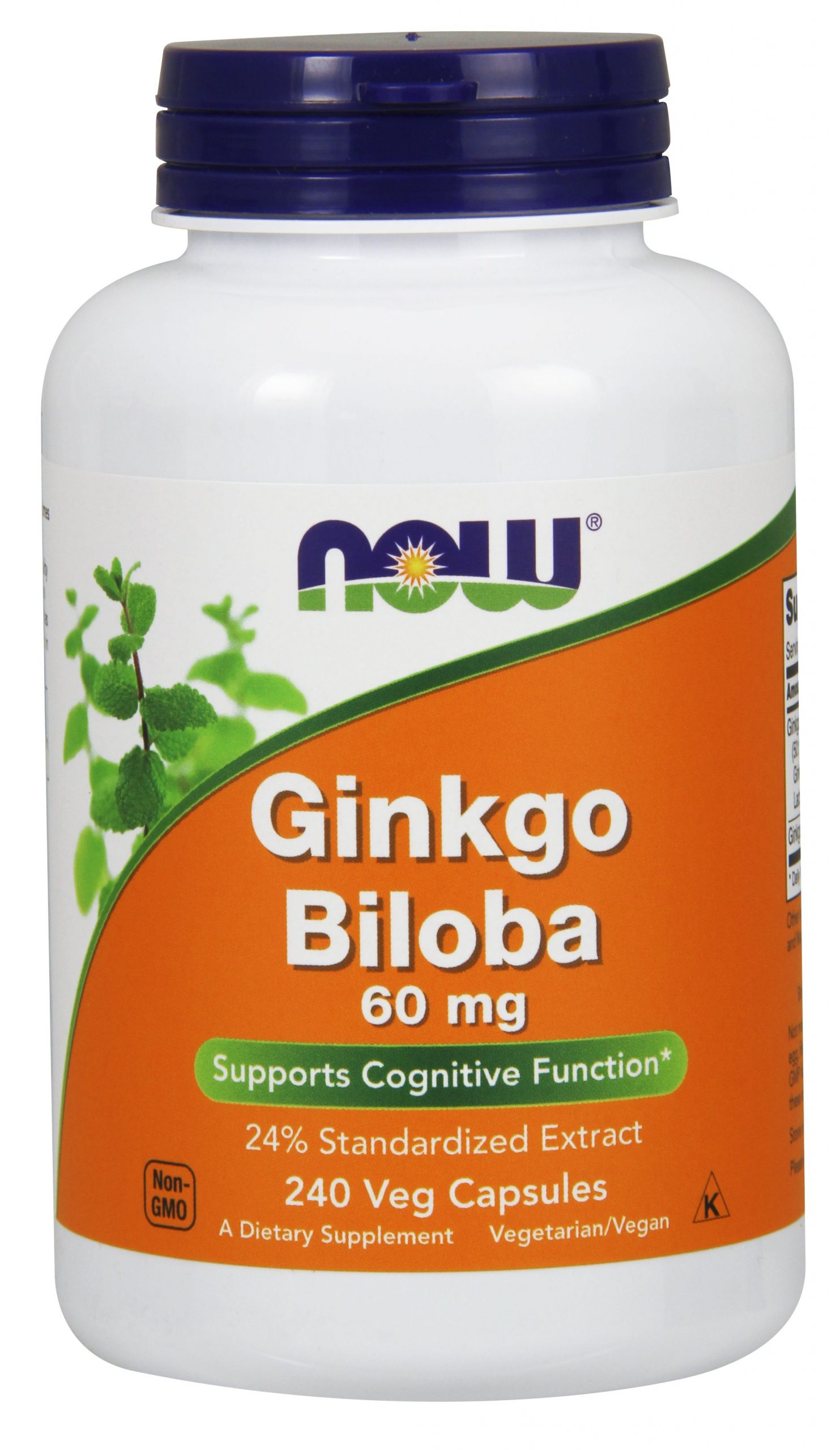 NOW Foods Ginkgo Biloba 60 mg - 240 Veg Capsules