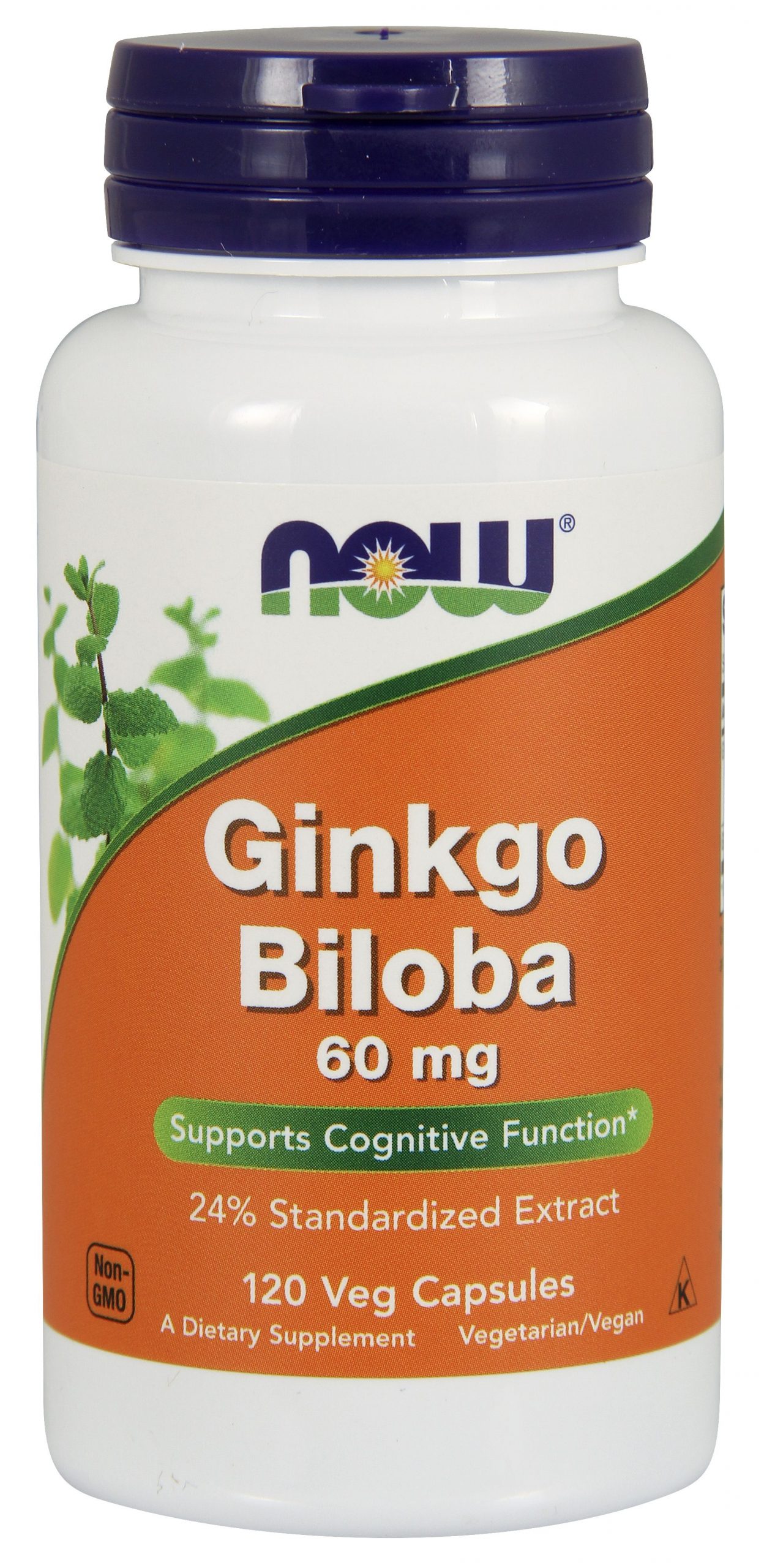 NOW Foods Ginkgo Biloba 60 mg - 120 Veg Capsules
