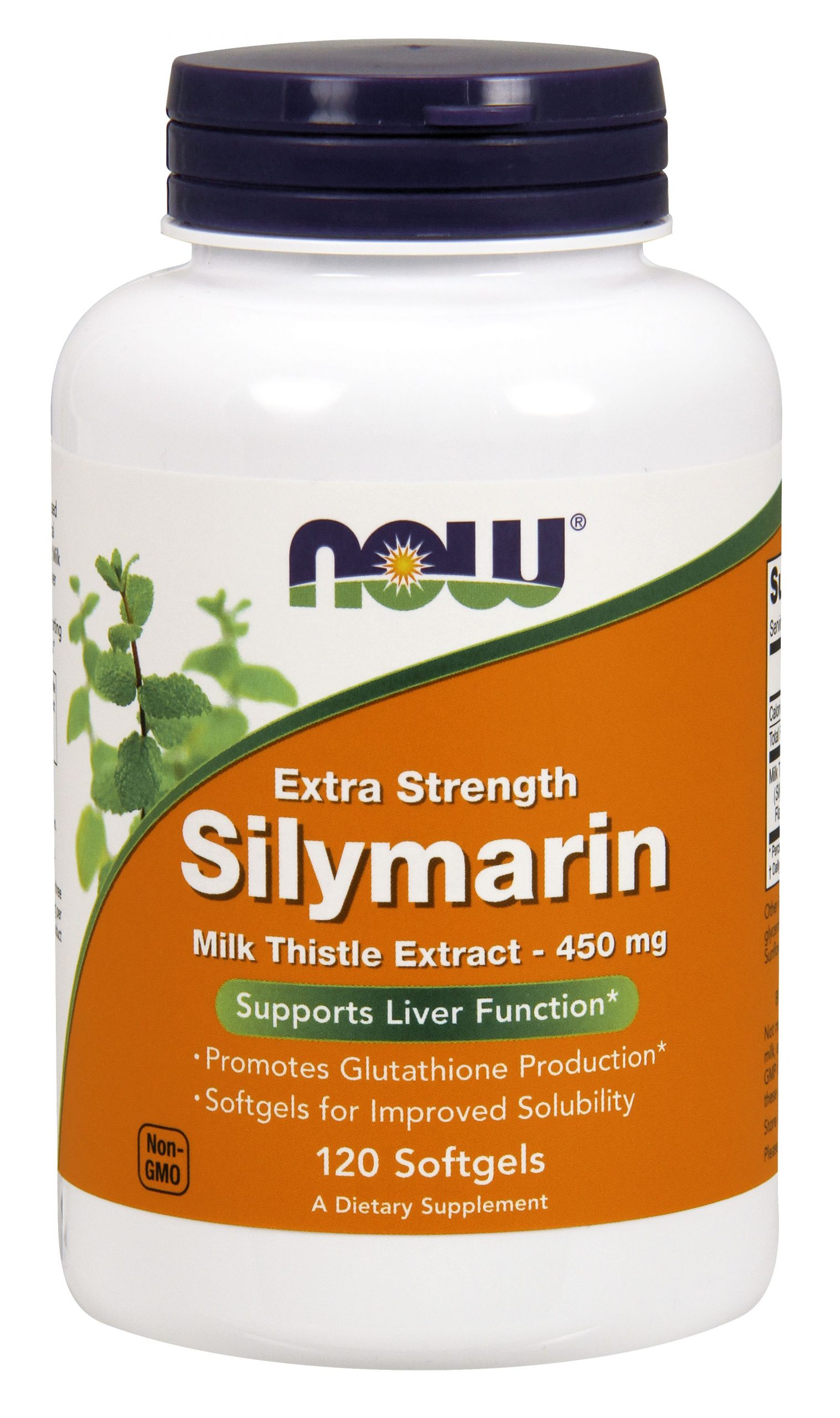 NOW Foods Silymarin Milk Thistle Extract 450 mg, Extra Strength - 120 Softgels