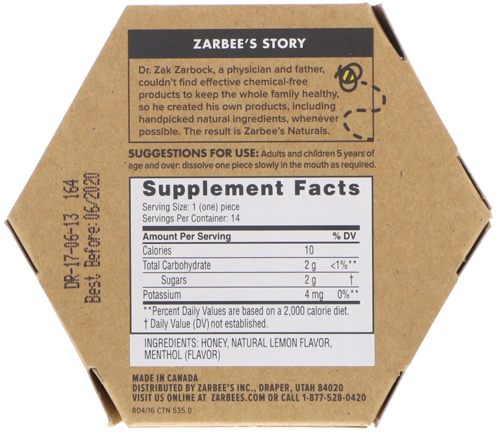 Zarbee's, Alívio para Tosse com 99% de Mel, Sabor Natural de Limão, 14 Unidades - Imagem 2