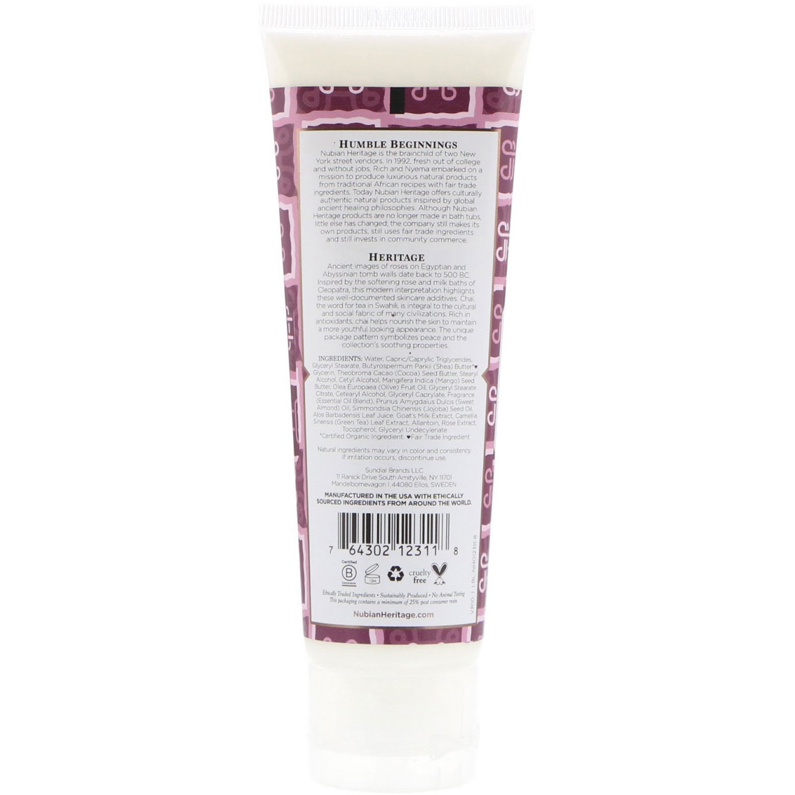 Nubian Heritage, Creme para as Mãos, Leite de Cabra e Chai, 118 ml (4 fl oz) - Imagem 2