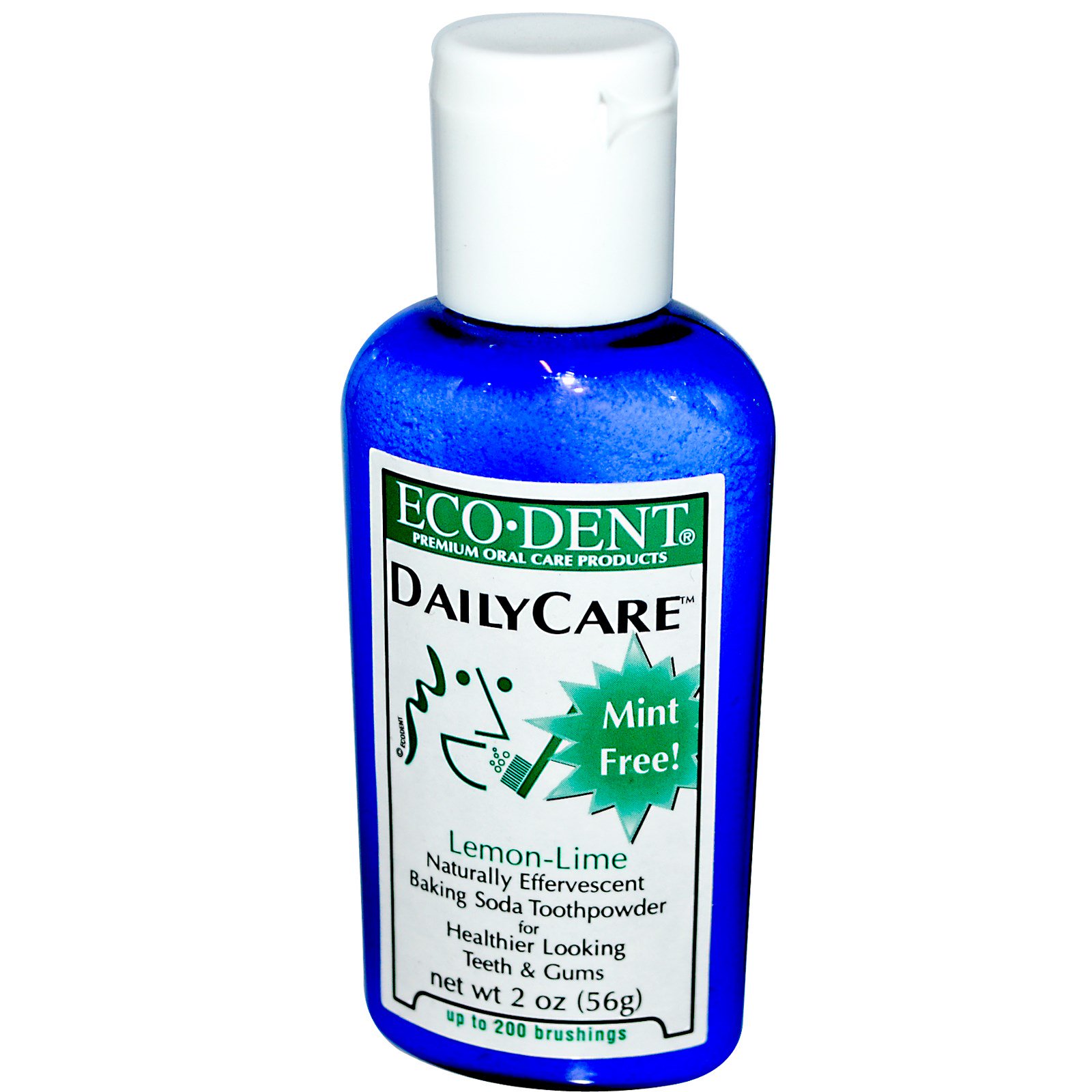 Eco-Dent, Cuidados Diários, Pó de Bicarbonato de Sódio para os Dentes, Lima-Limão, 2 oz (56 g)