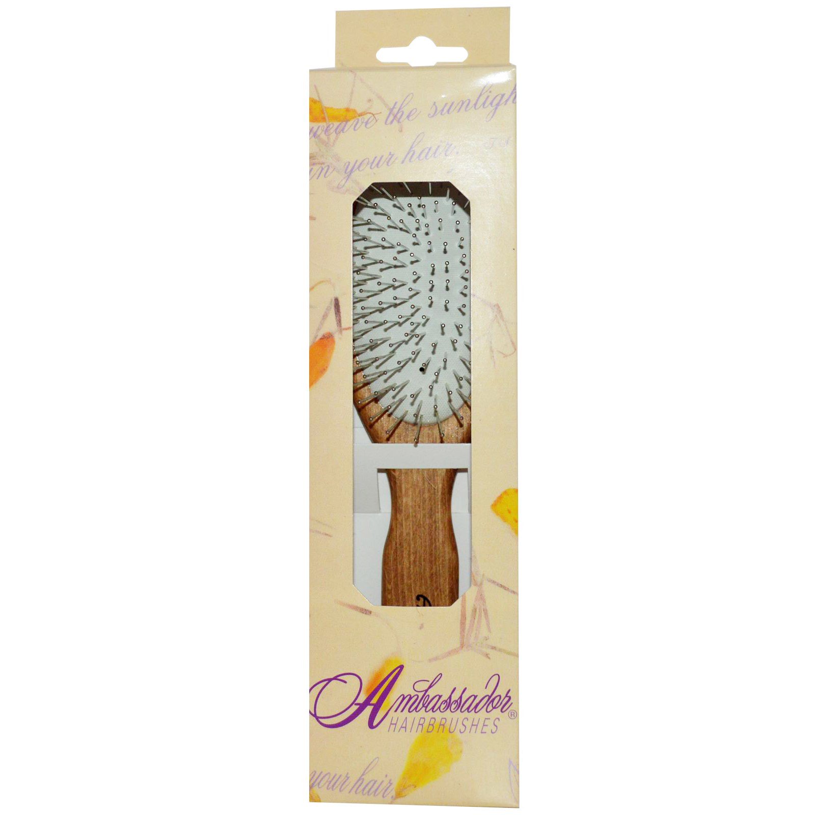 Fuchs Brushes, Escova de Cabelo Ambassador, Madeira, Grande, Oval/Pinos de Aço, 1 Escova de Cabelo - Imagem 2