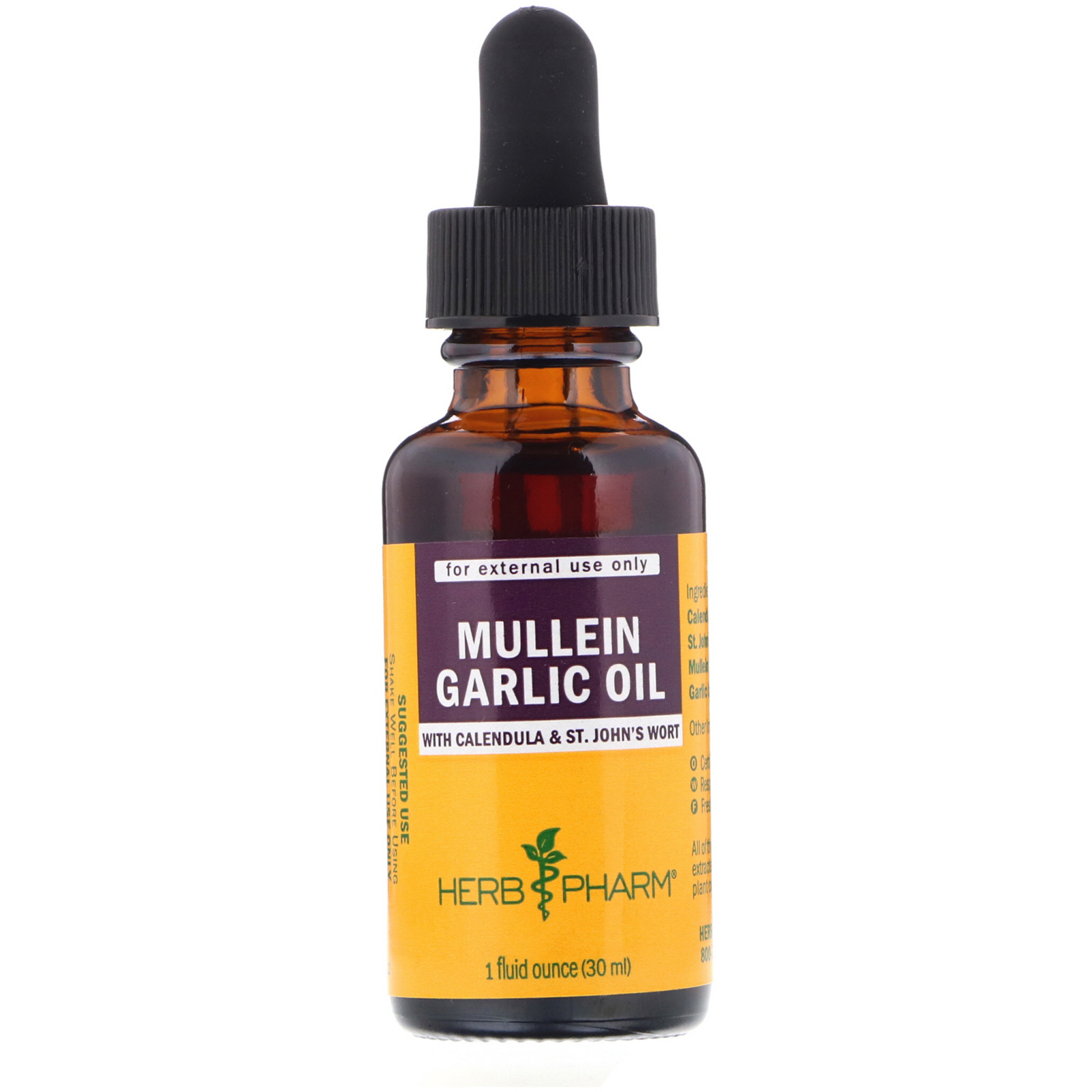 Herb Pharm, Alho Mullein, óleo puro para ouvidos, 1 fl oz (30 ml)