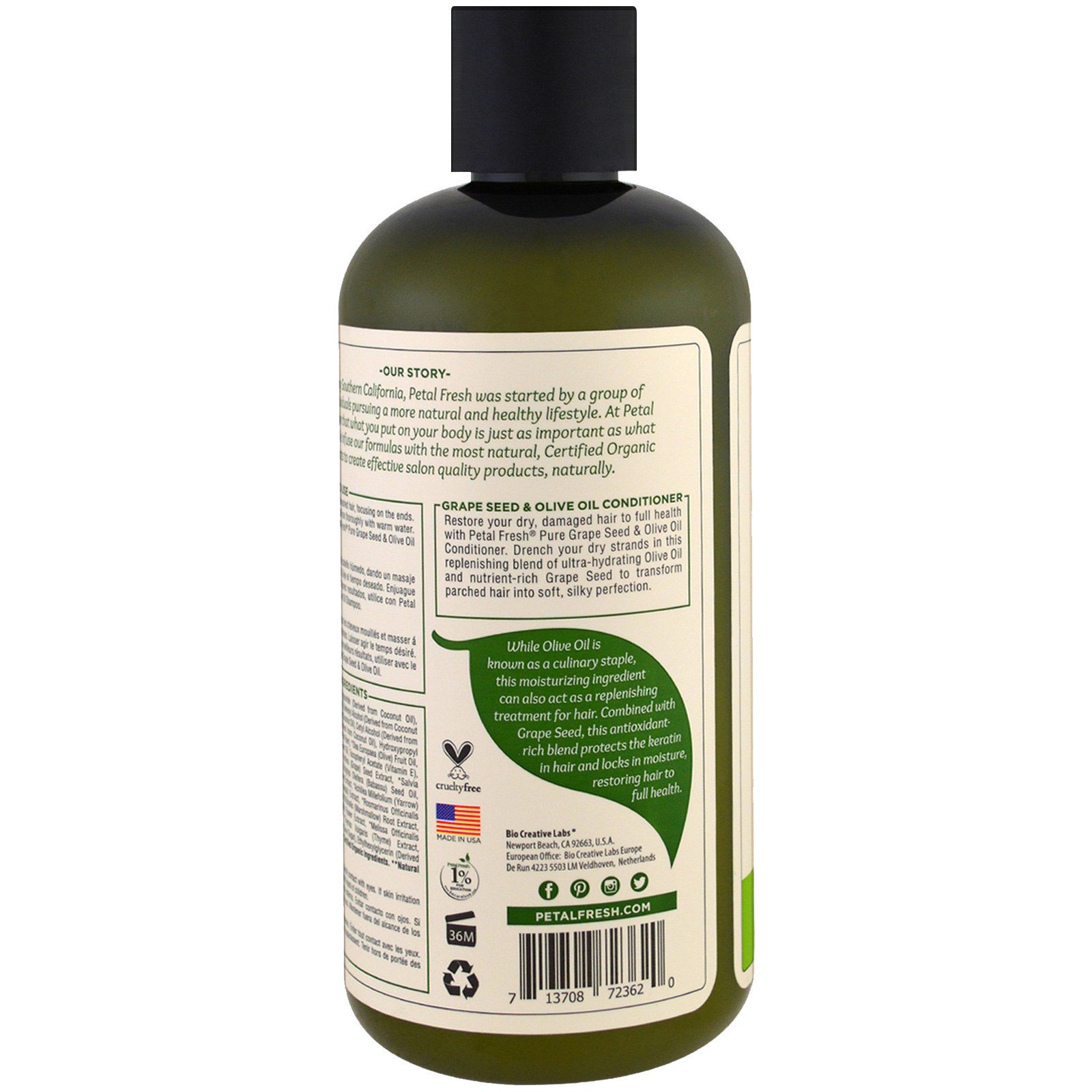 Petal Fresh, Condicionador puro e hidratante, Óleos de Oliva e Semente de Uva, 16 fl oz (475 ml) - Imagem 3