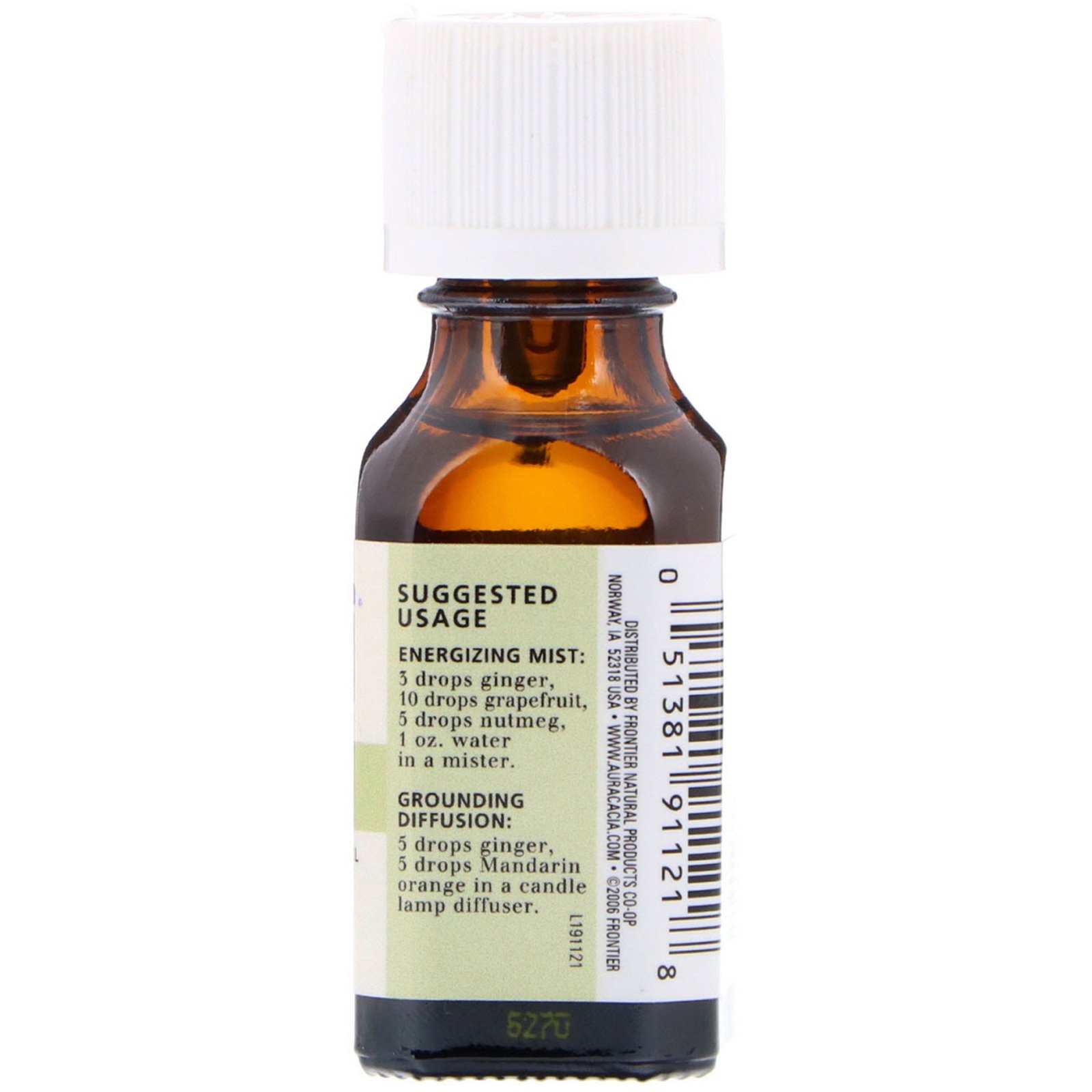 Aura Cacia, Óleo Essencial 100% Puro, Gengibre, .5 fl oz (15 ml) - Imagem 2
