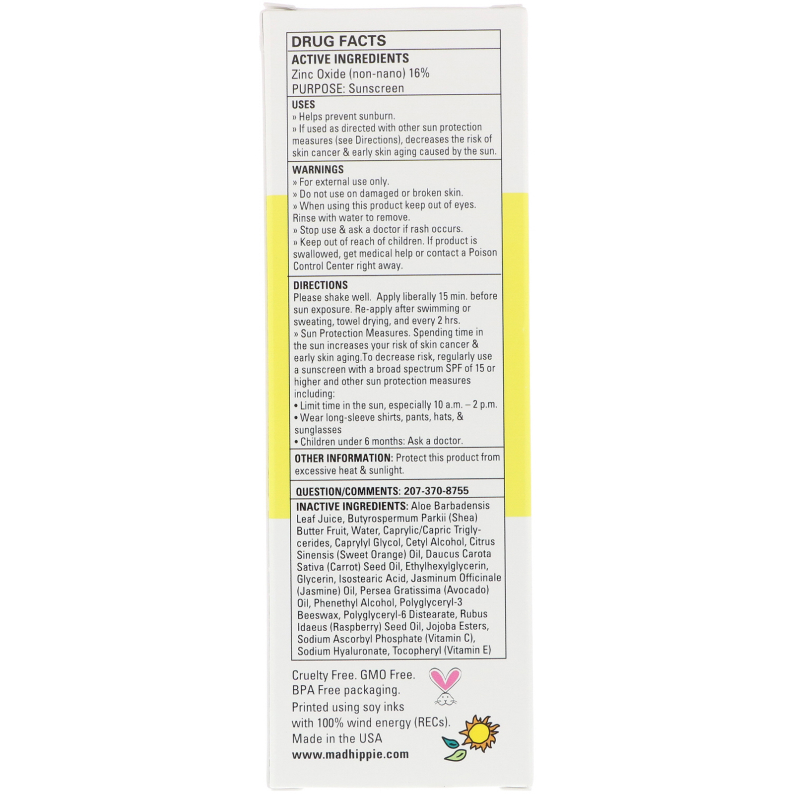 Mad Hippie Skin Care Products, Protetor Solar Facial de Amplo Espectro FPS 30+ UVA/UVB, 2,0 oz (59 g) - Imagem 2