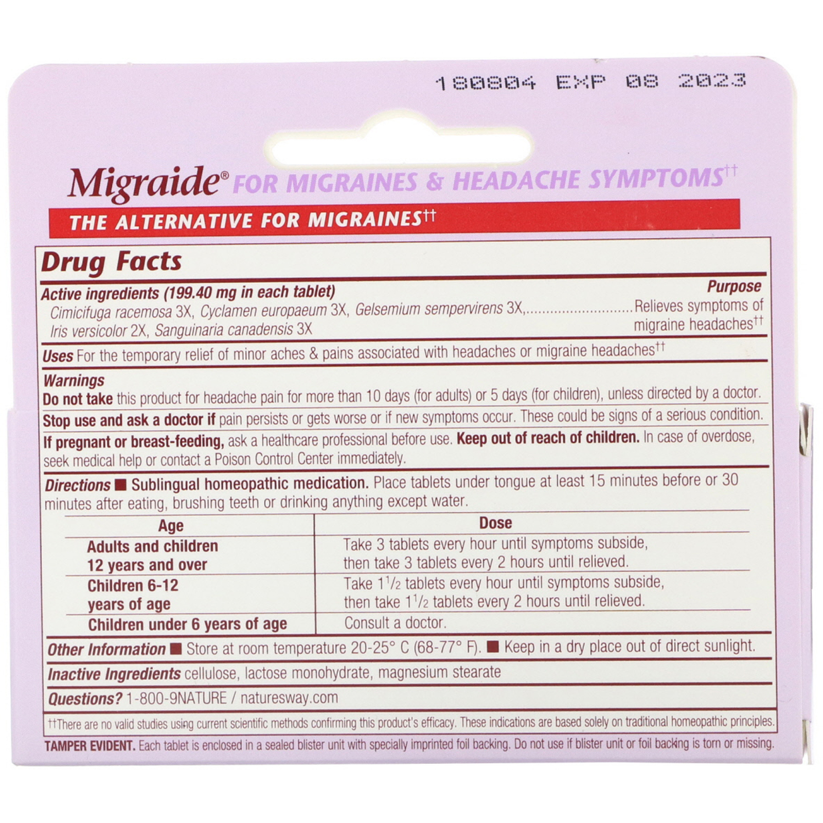 Boericke & Tafel, Migraide , 40 Comprimidos - Imagem 2