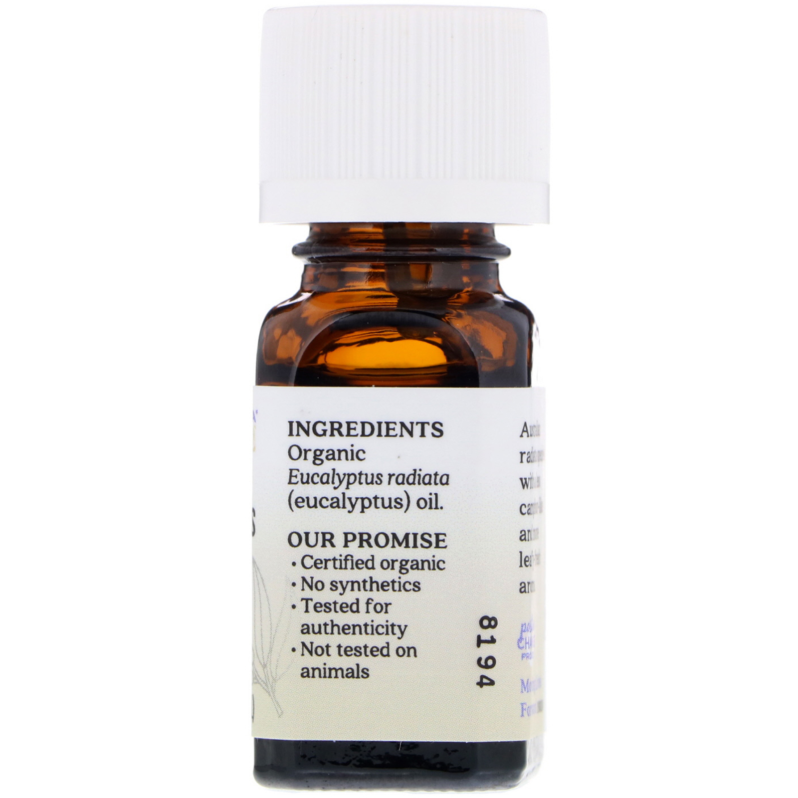 Aura Cacia, Pure Essential Oil, Organic Eucalyptus, 0.25 fl oz (7.4 ml) - Imagem 2